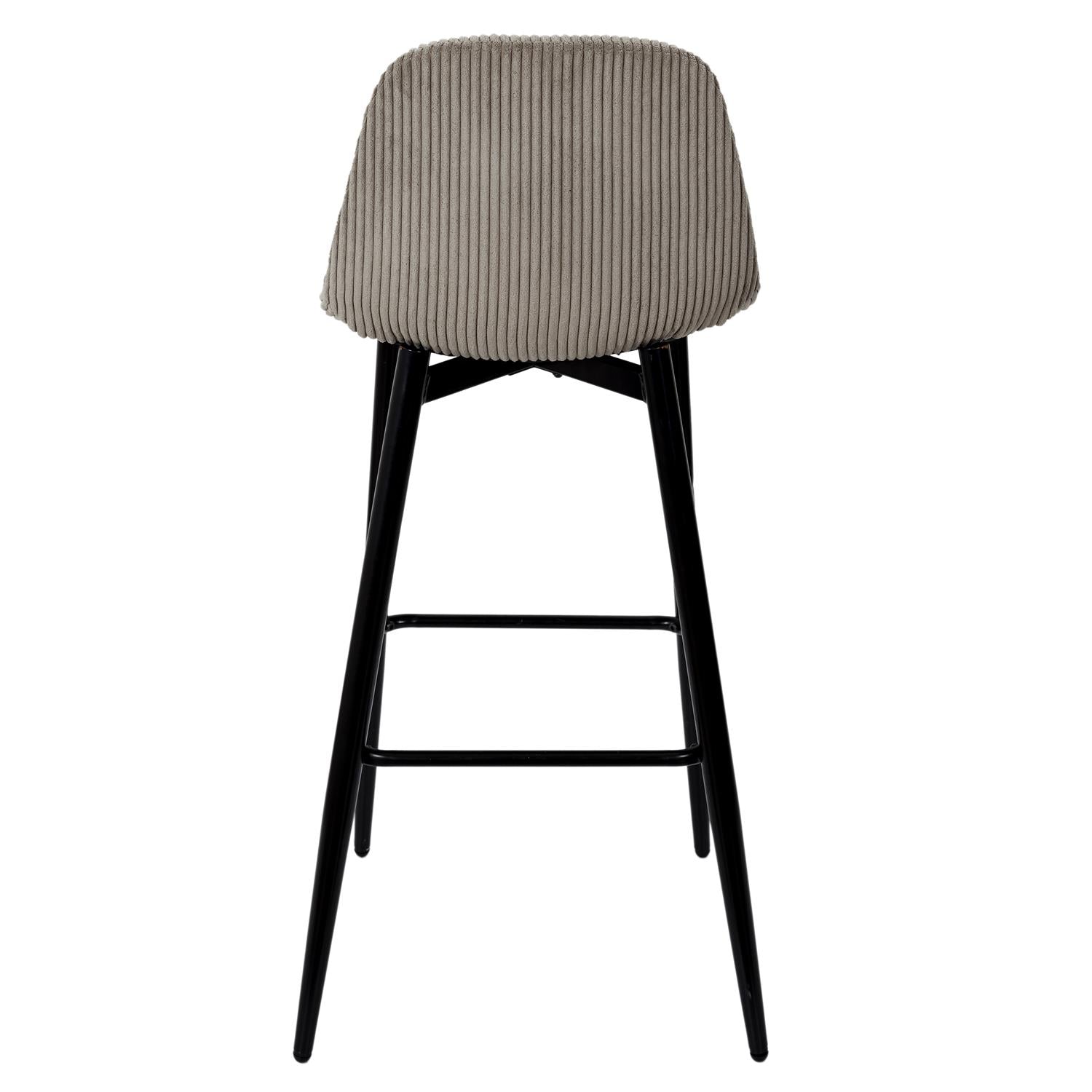 Chaise de bar côtelé Scott taupe