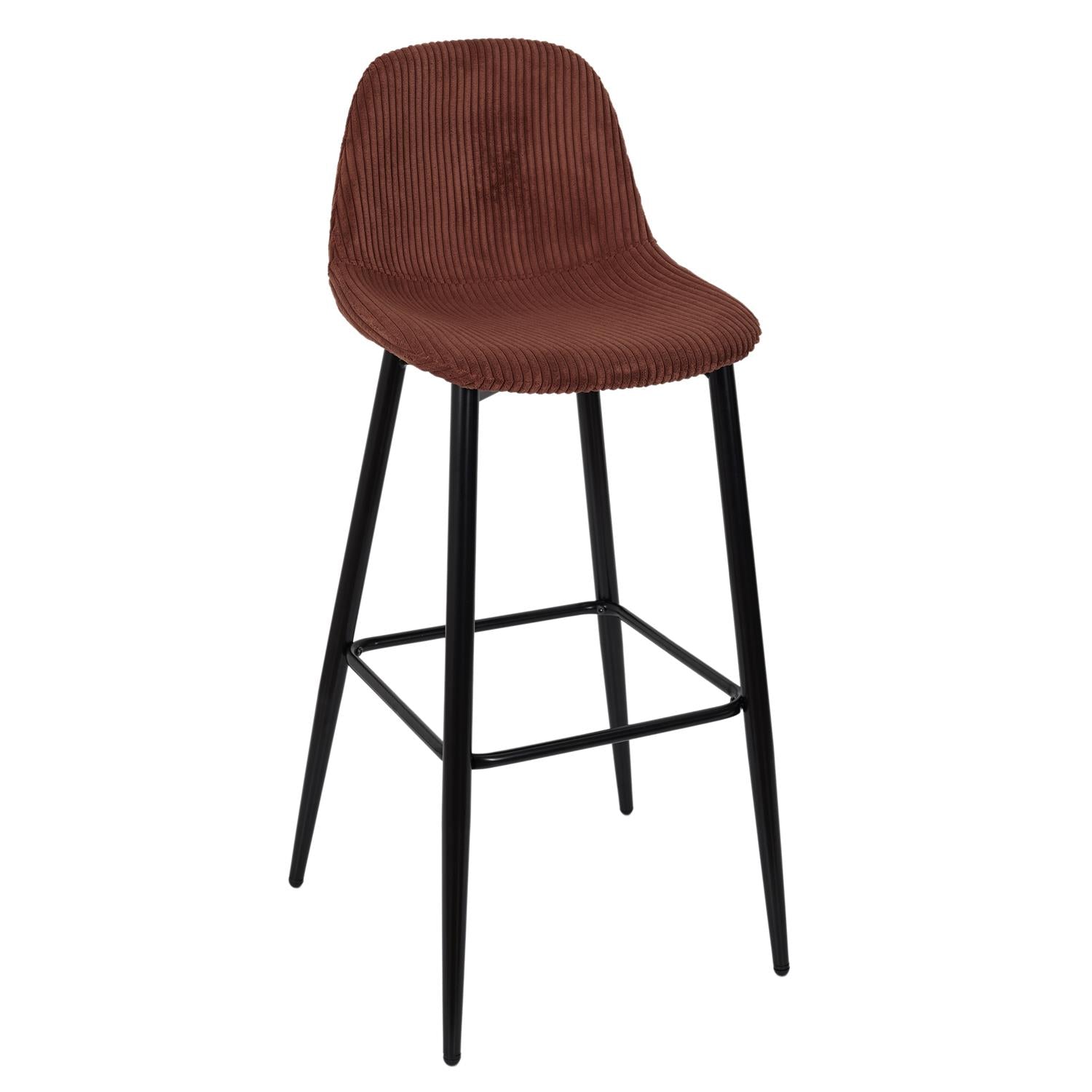 Chaise de bar côtelé Scott terra