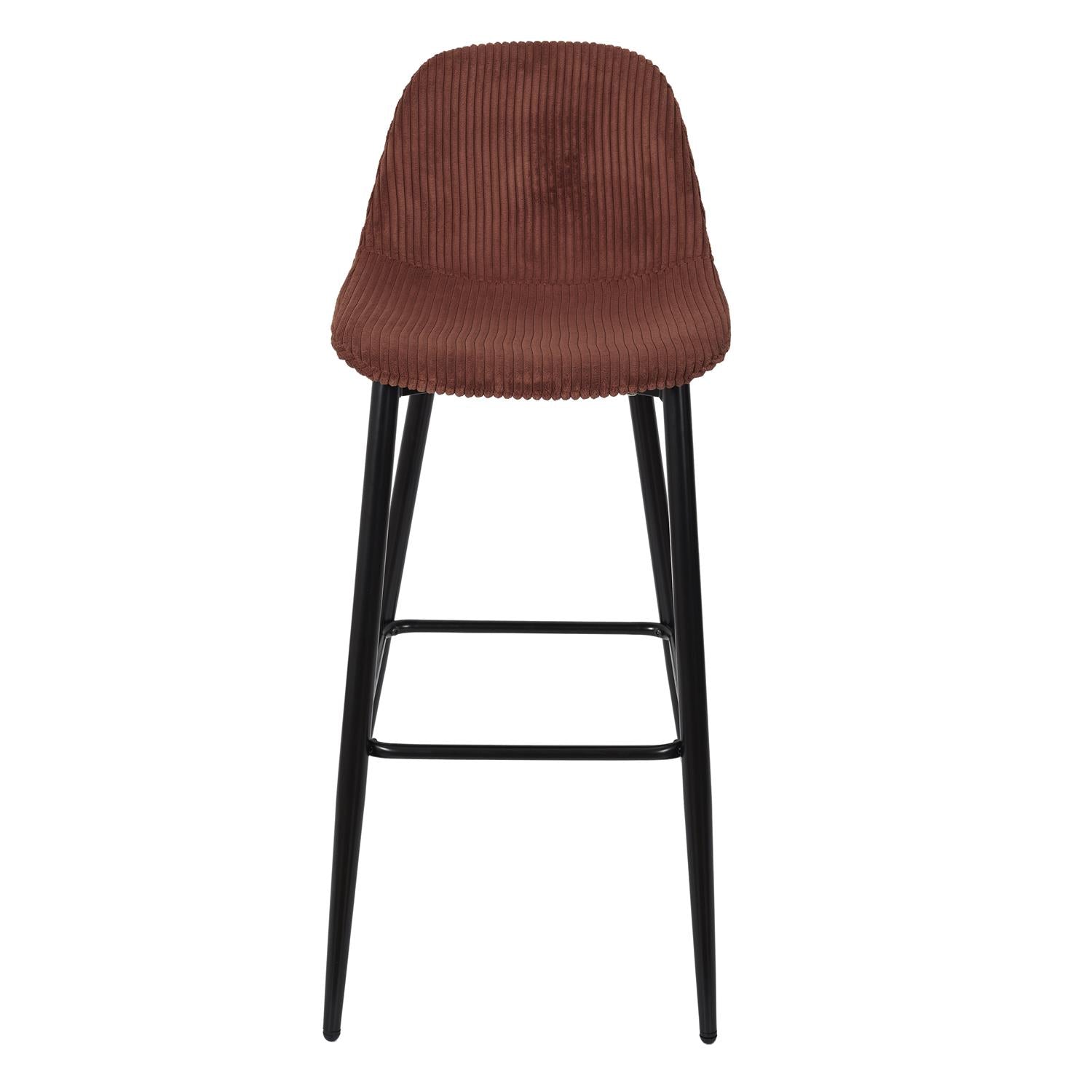 Chaise de bar côtelé Scott terra