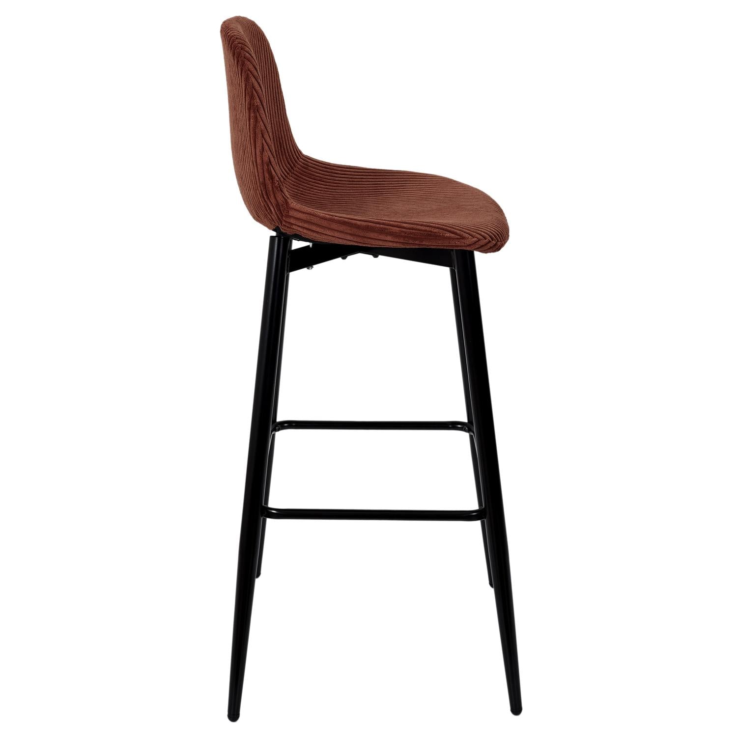 Chaise de bar côtelé Scott terra
