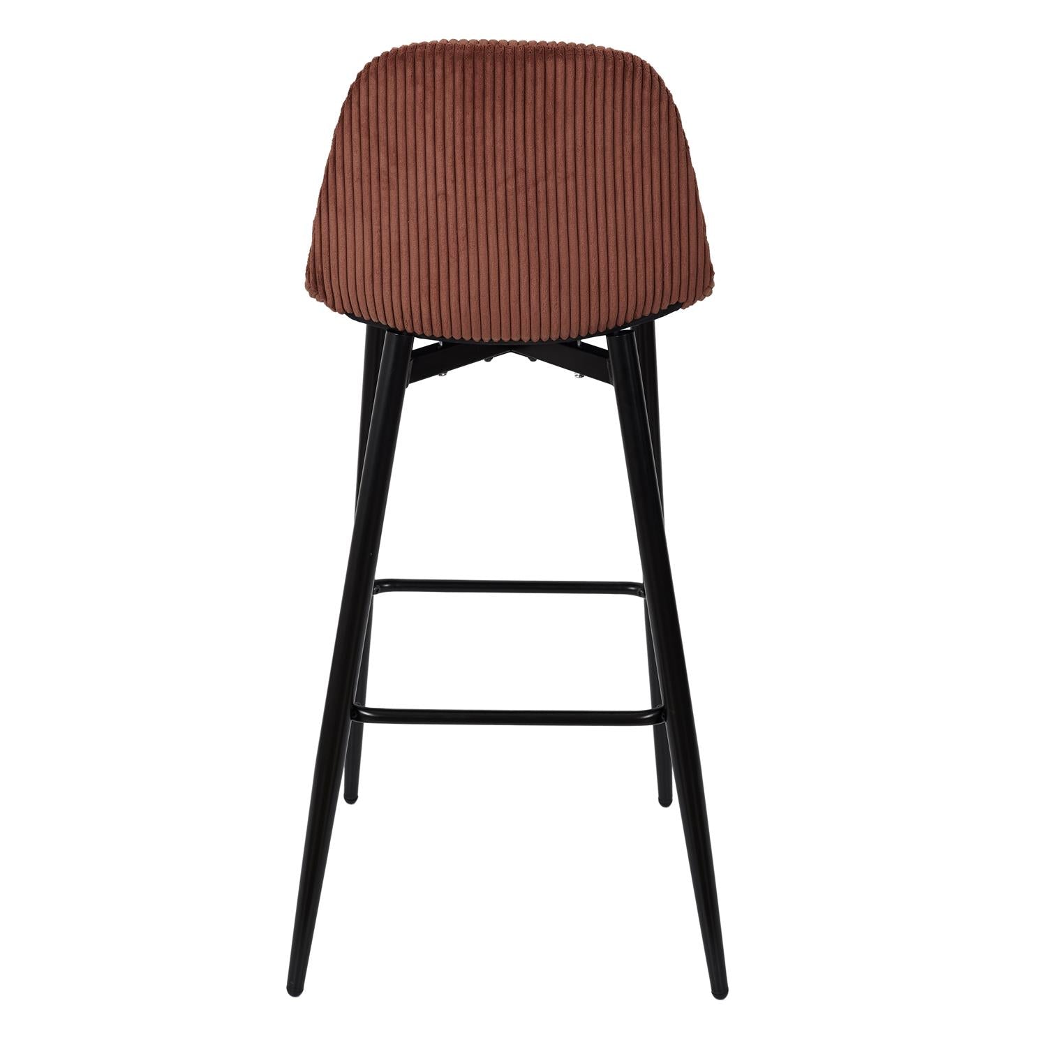 Chaise de bar côtelé Scott terra