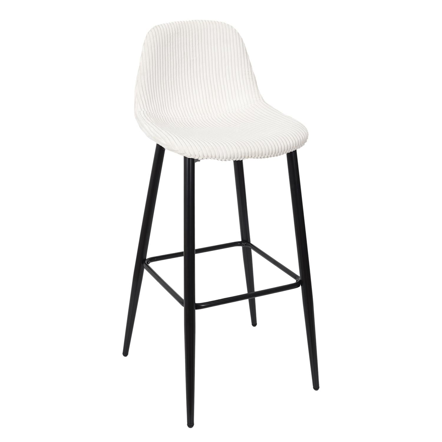 Chaise de bar côtelé Scott beige