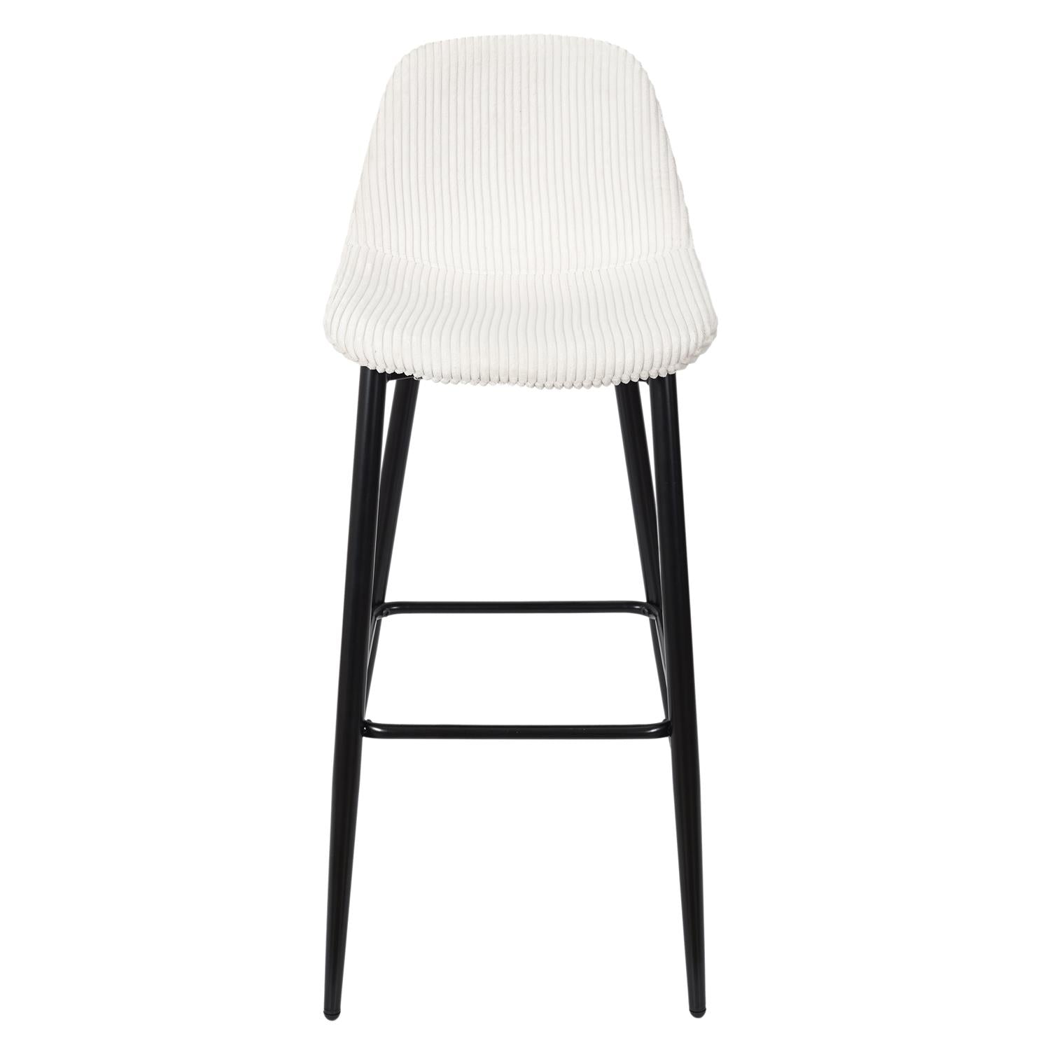 Chaise de bar côtelé Scott beige