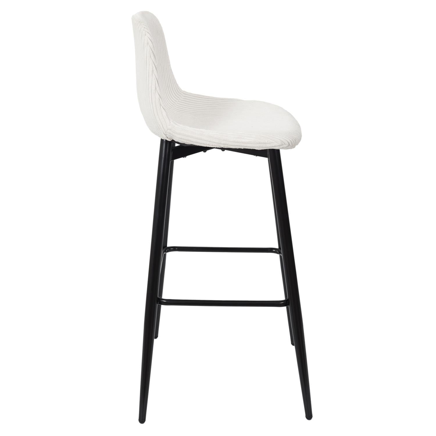 Chaise de bar côtelé Scott beige