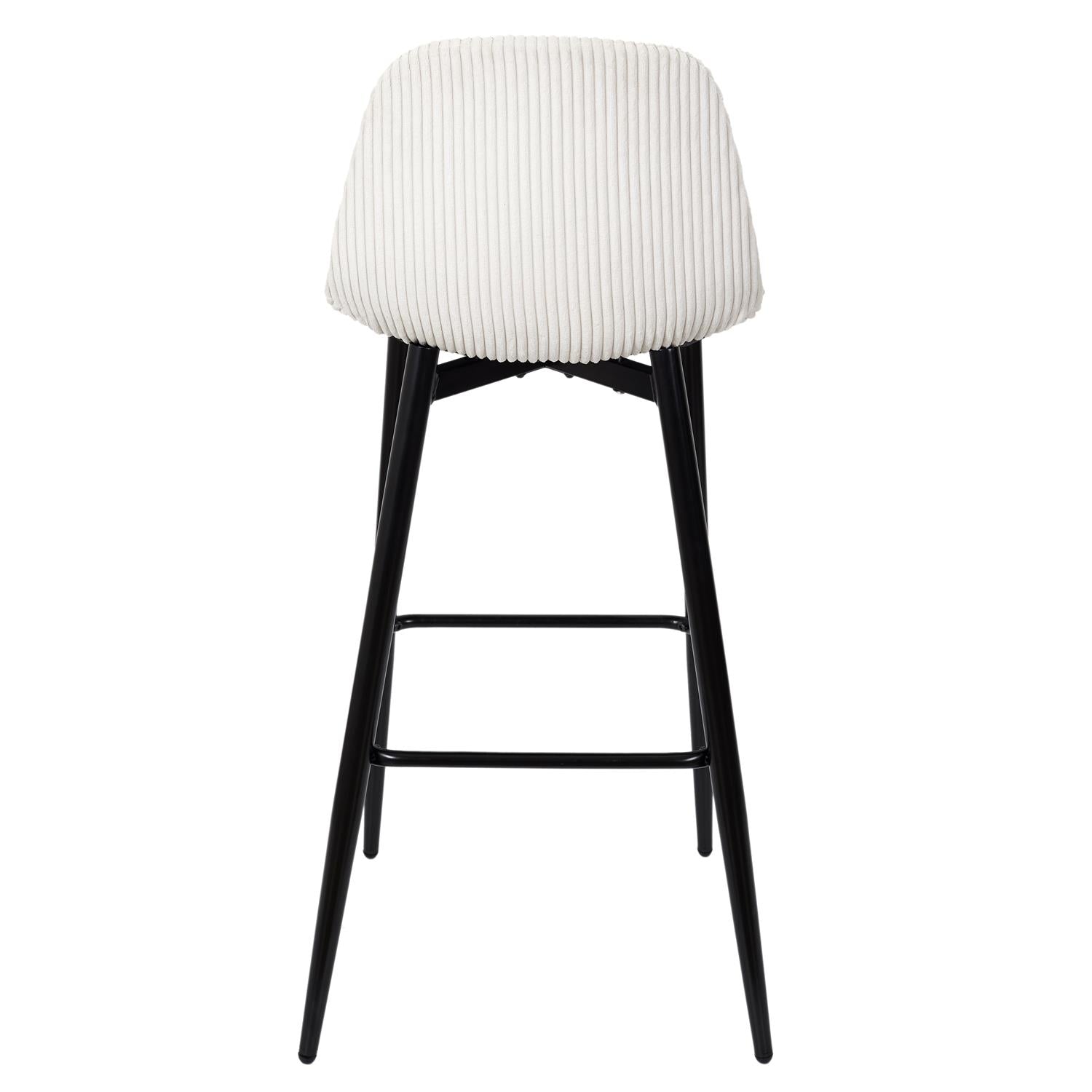 Chaise de bar côtelé Scott beige