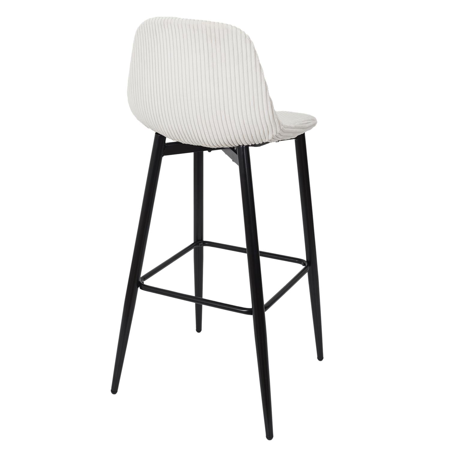 Chaise de bar côtelé Scott beige