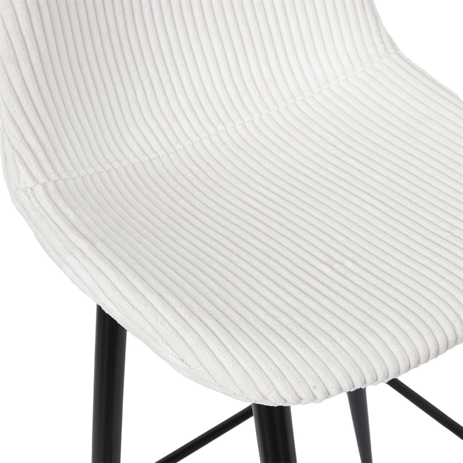 Chaise de bar côtelé Scott beige