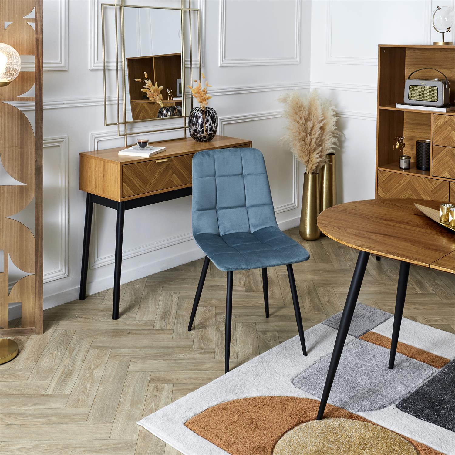 Chaise Mateo bleu canard