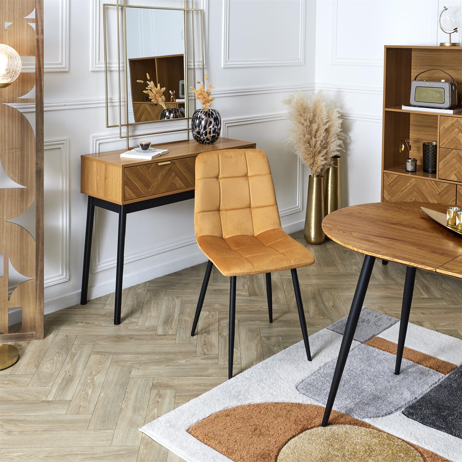 Chaise Mateo jaune moutarde