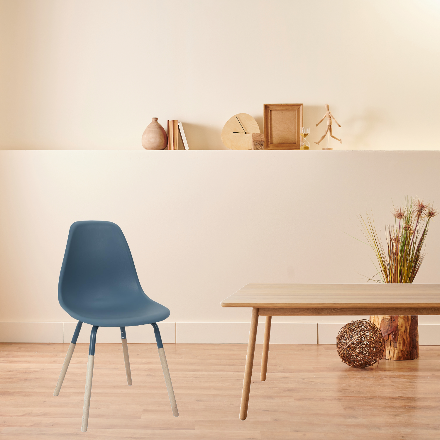 Chaise Phenix bleu canard