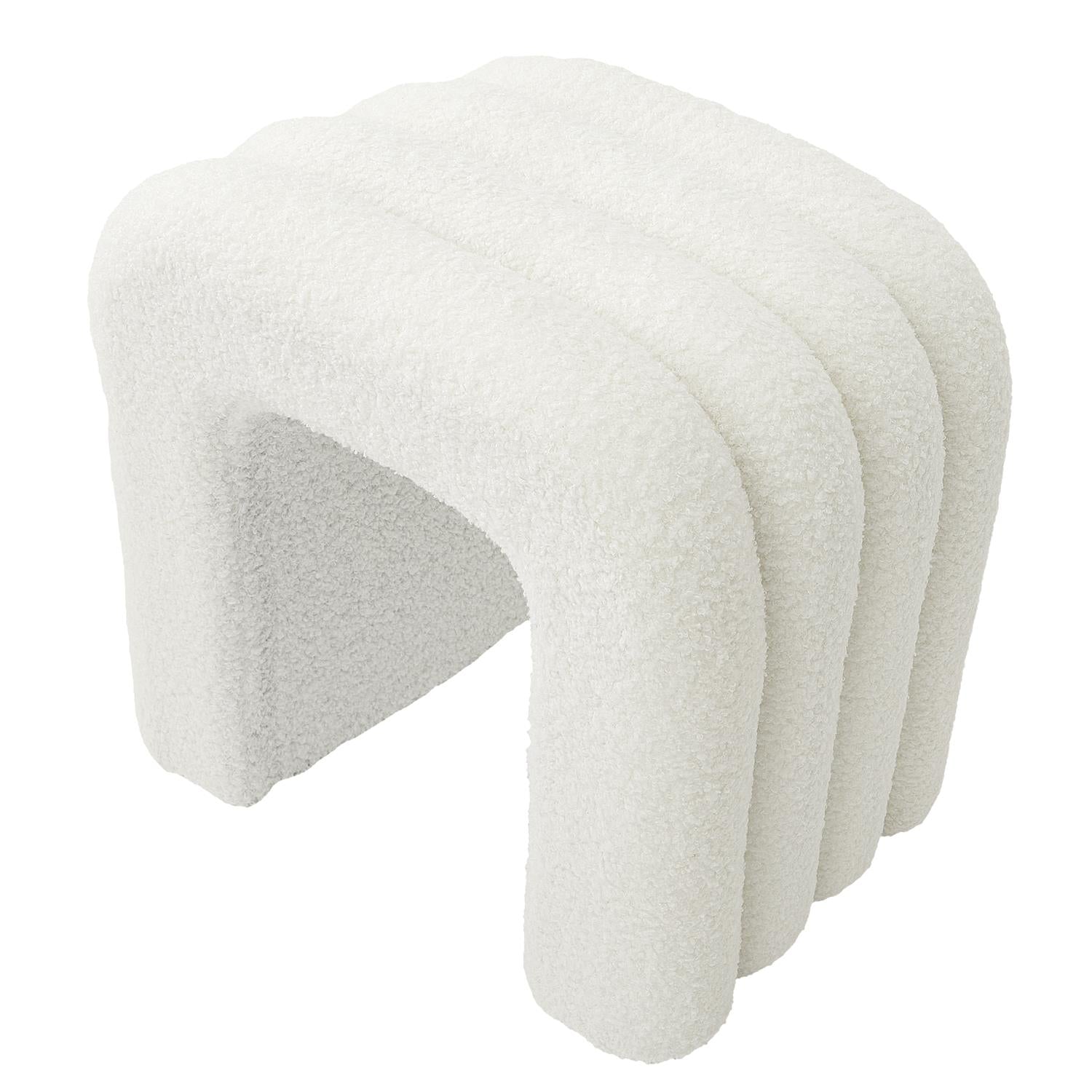 Pouf Arc bouclette blanc