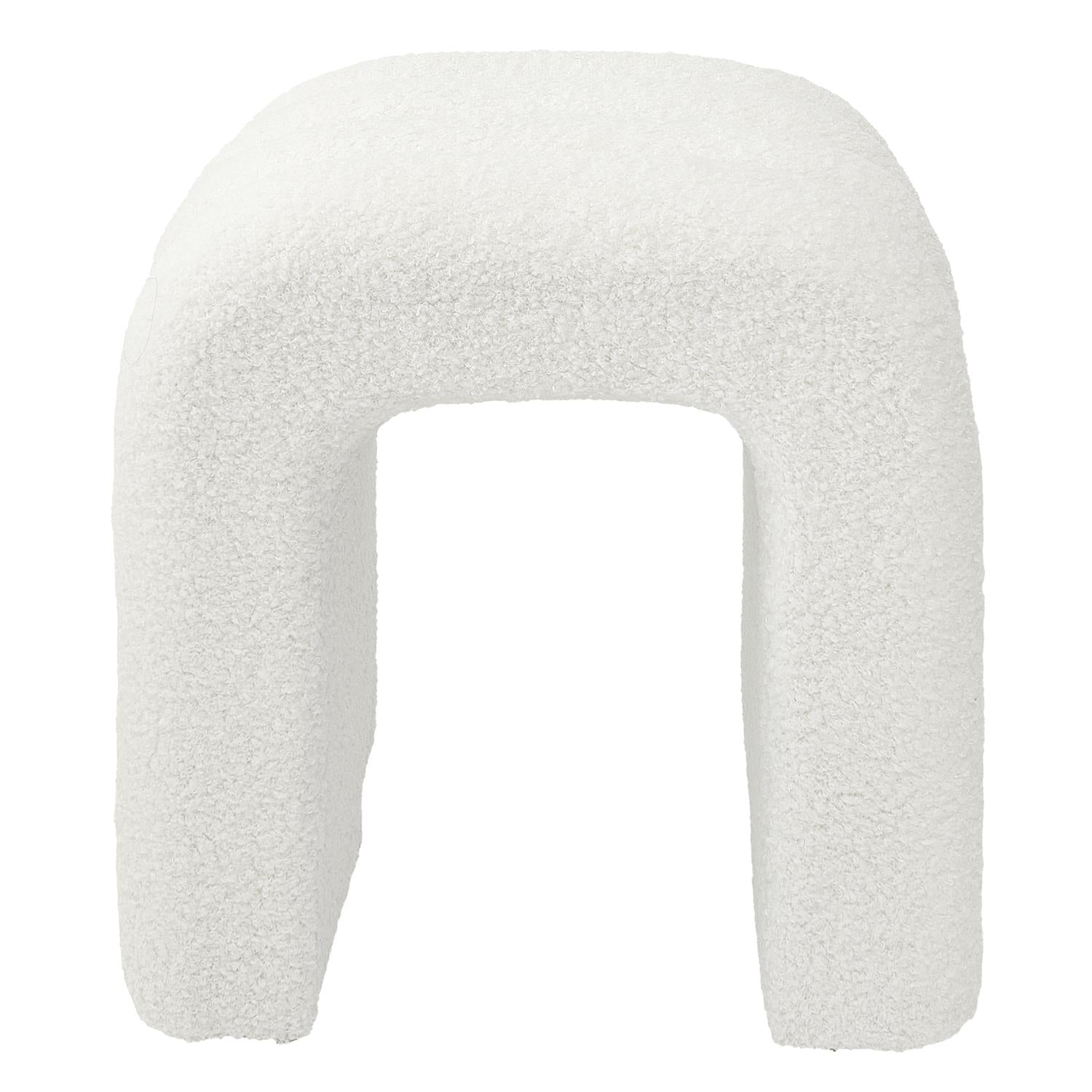Pouf Arc bouclette blanc