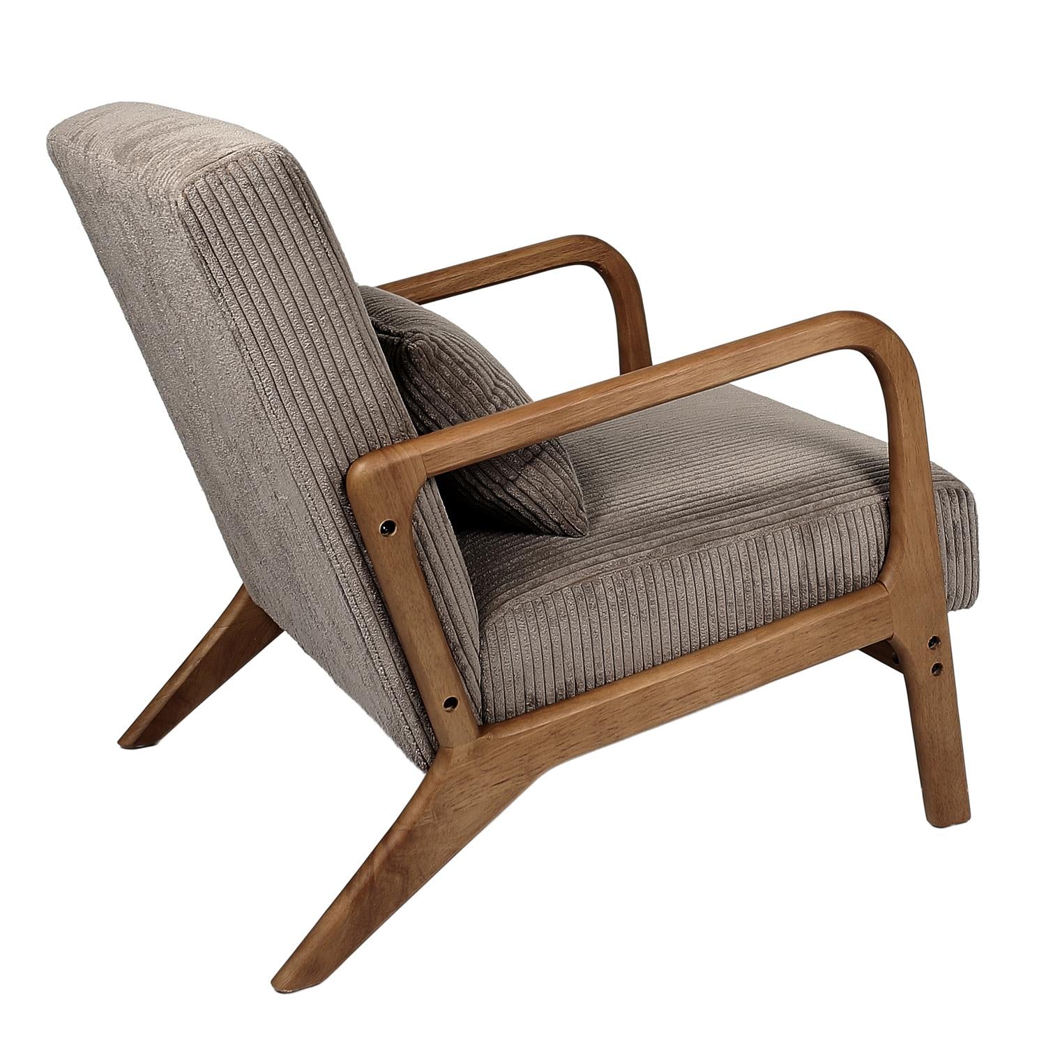 Fauteuil salon côtelé Scott Taupe