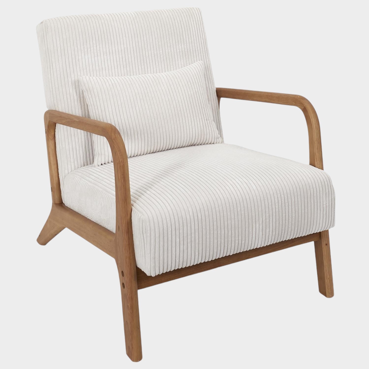 Fauteuil salon côtelé Scott beige