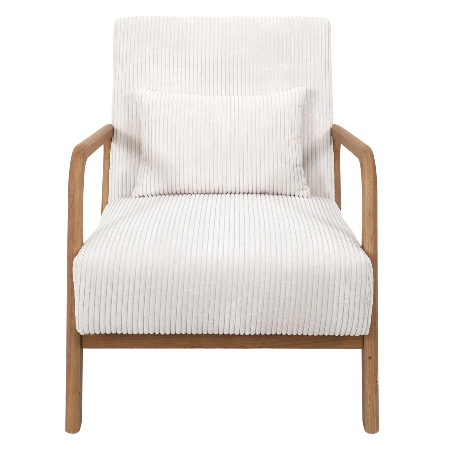 Fauteuil salon côtelé Scott beige