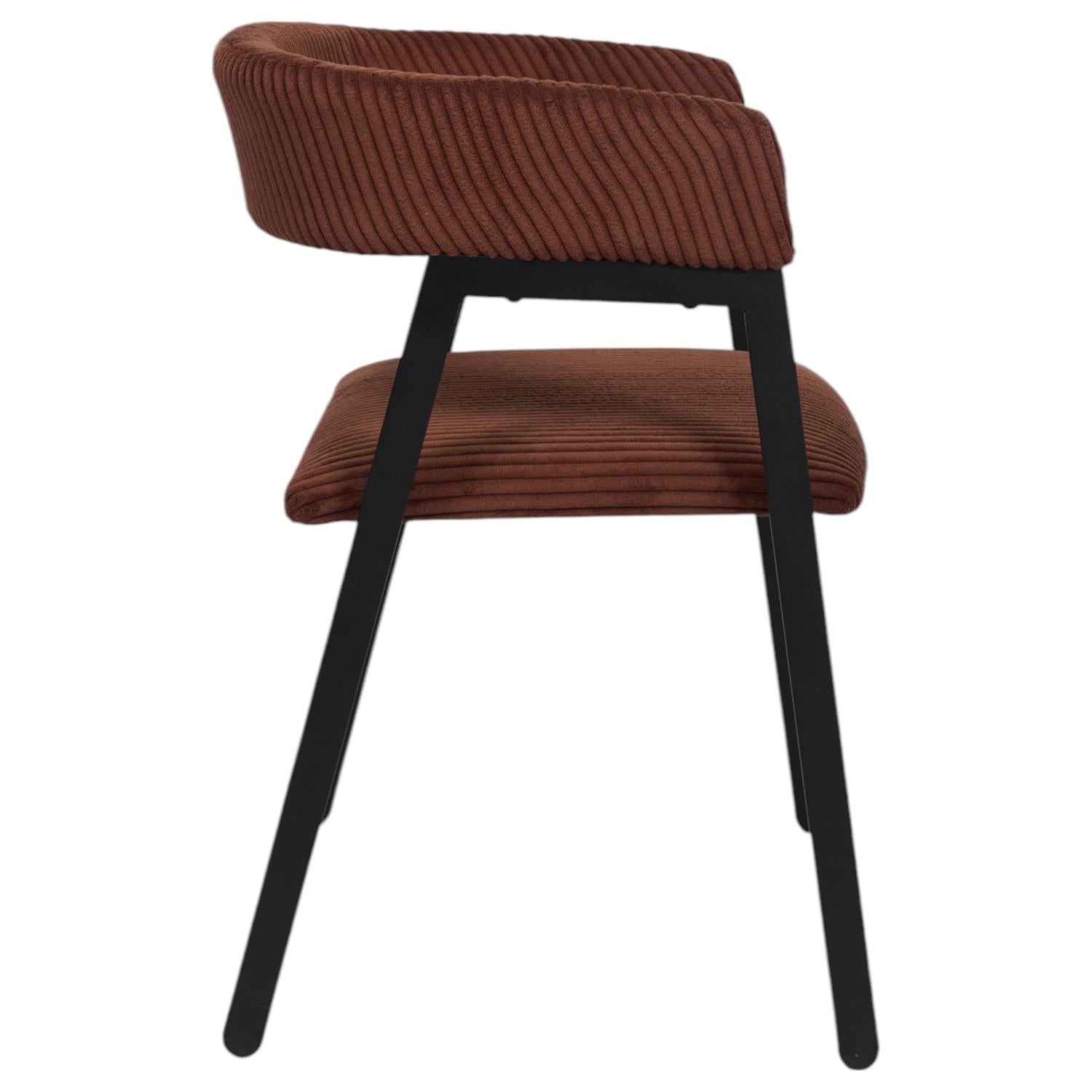 Fauteuil design côtelé Scott Terracotta