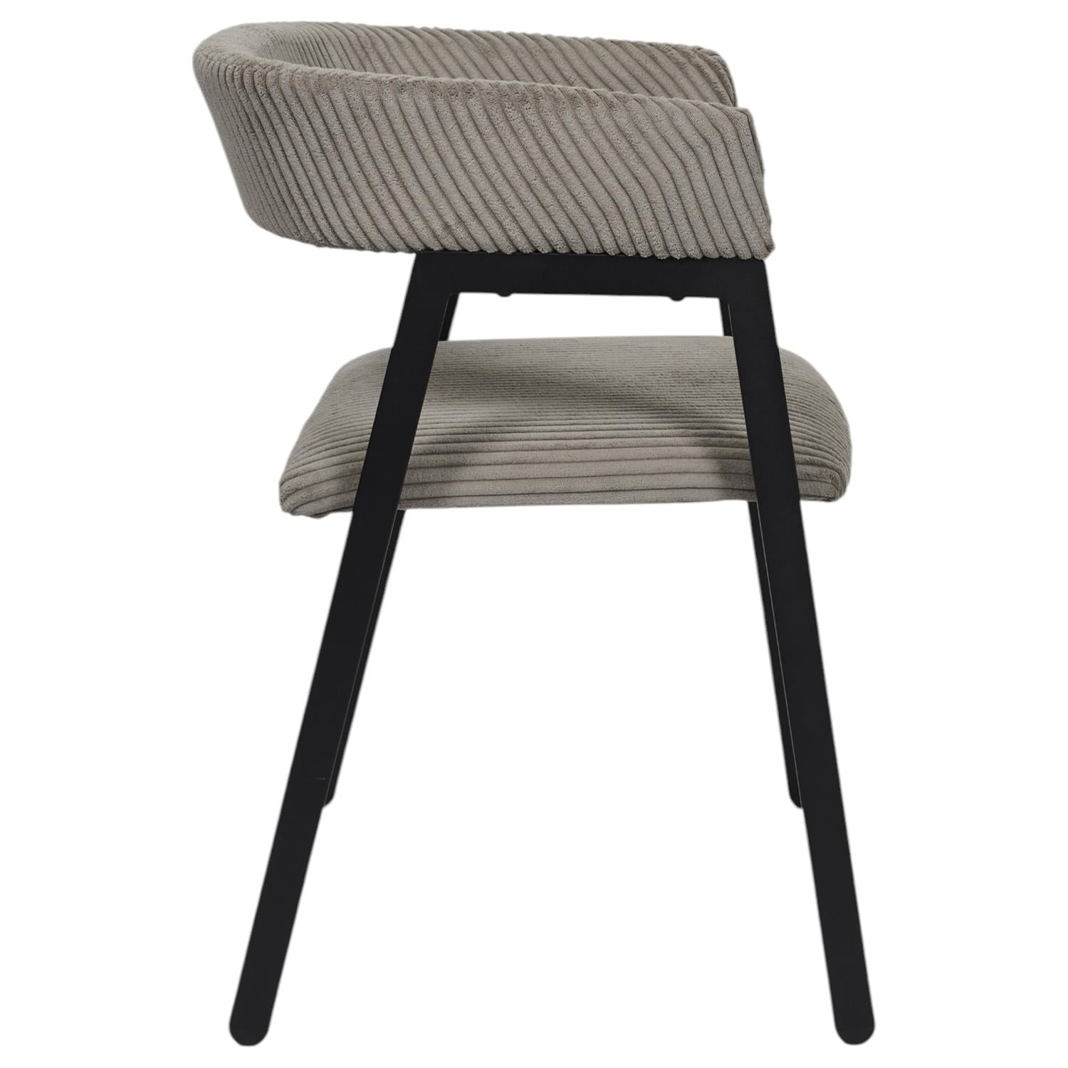Fauteuil design côtelé Scott Taupe