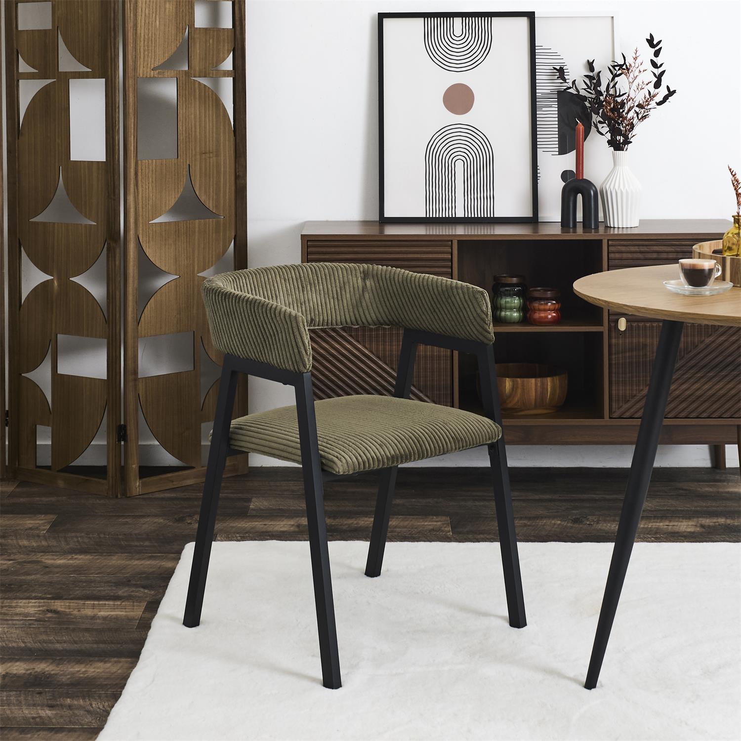 Fauteuil design côtelé Scott Vert
