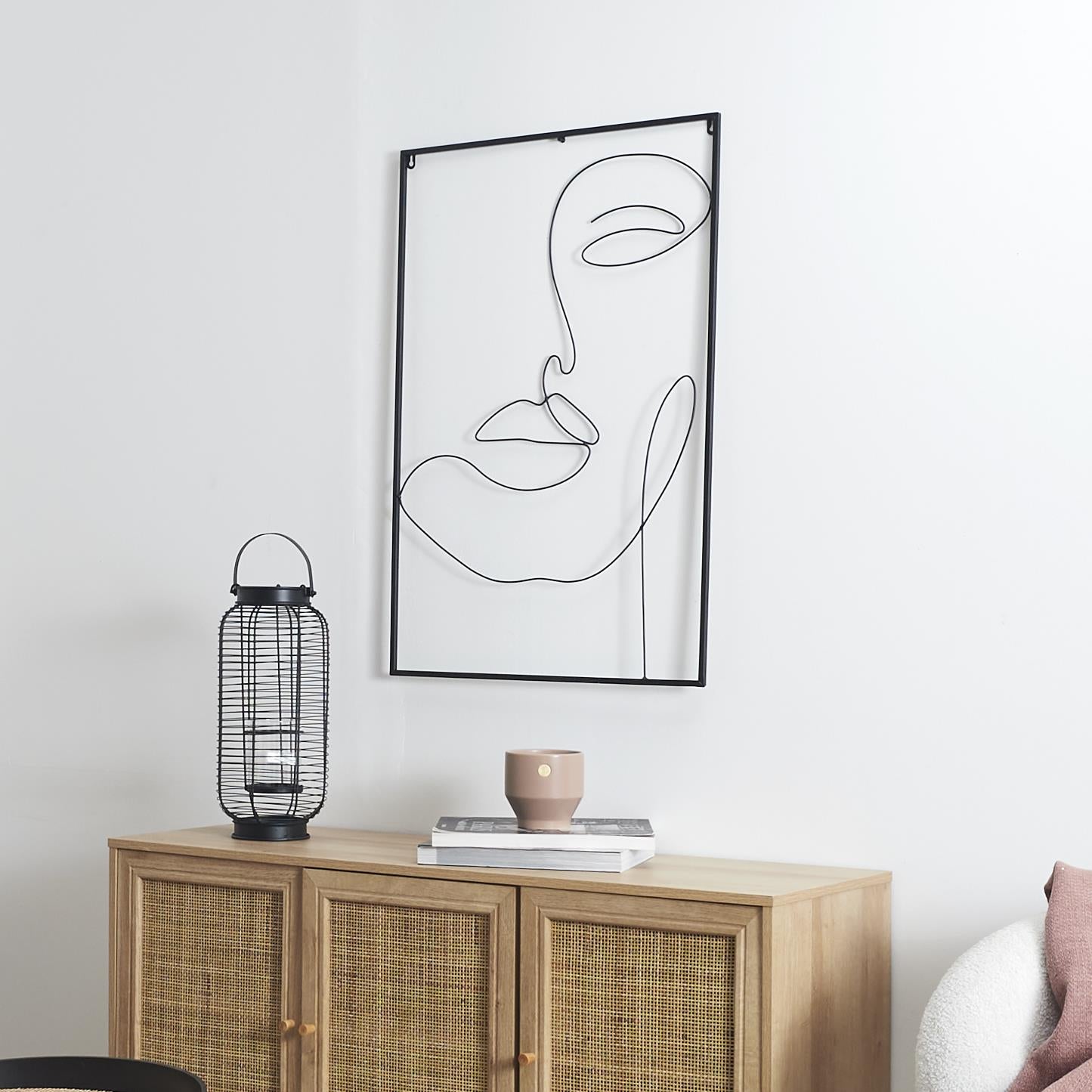 Tableau filaire visage 60x90cm