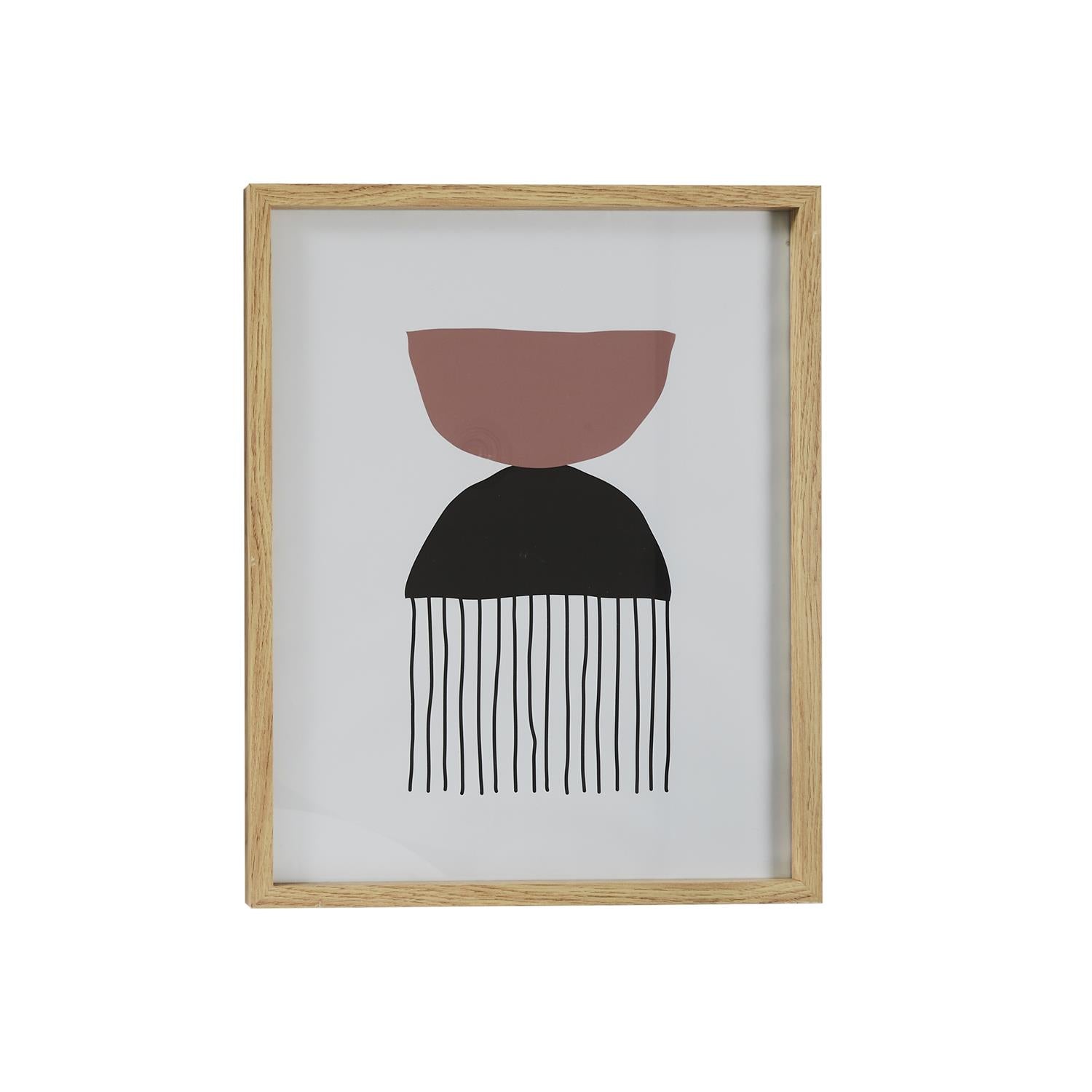 Tableau décoratif motif 60cm cadre Bois