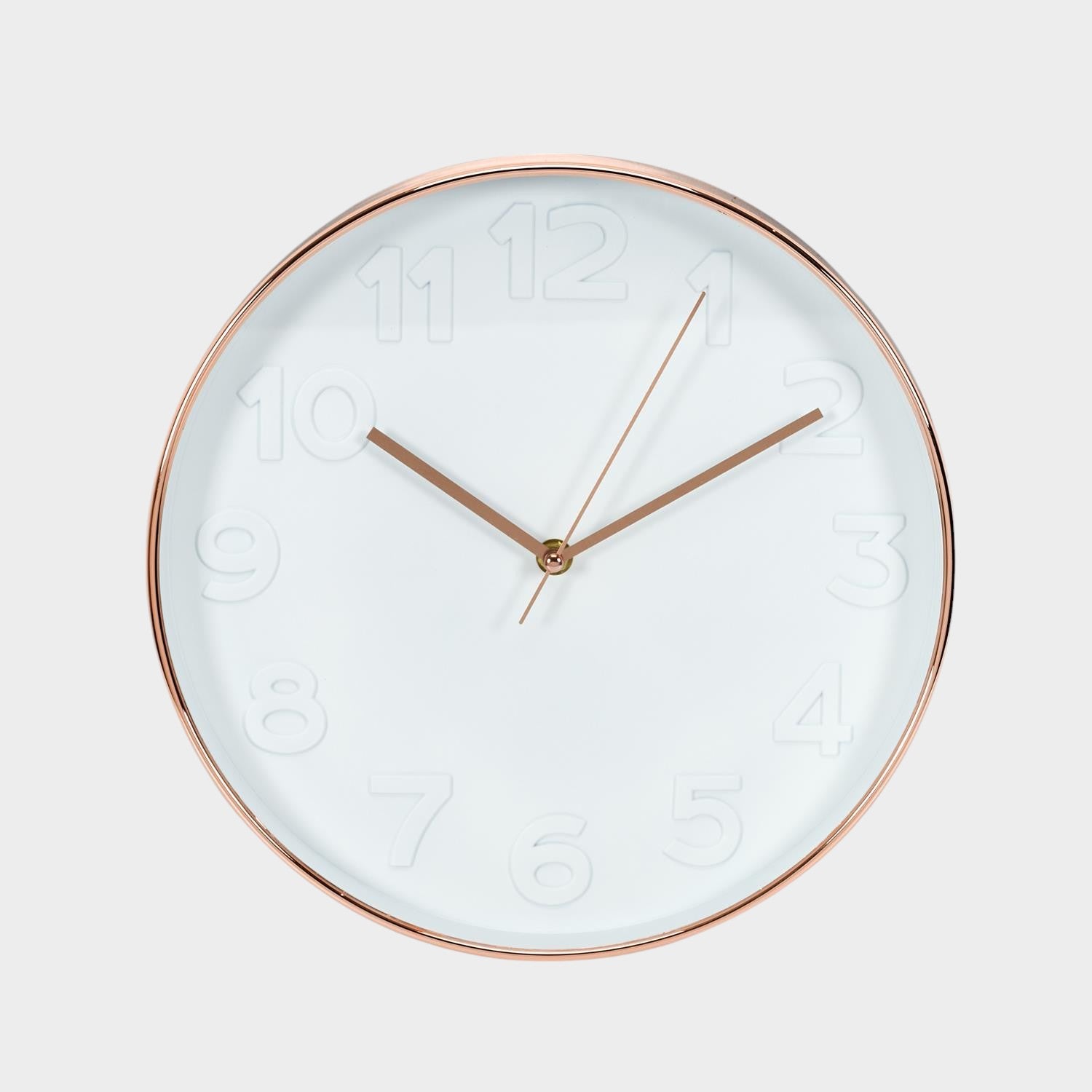 Horloge ronde 30.5cm blanche cuivrée