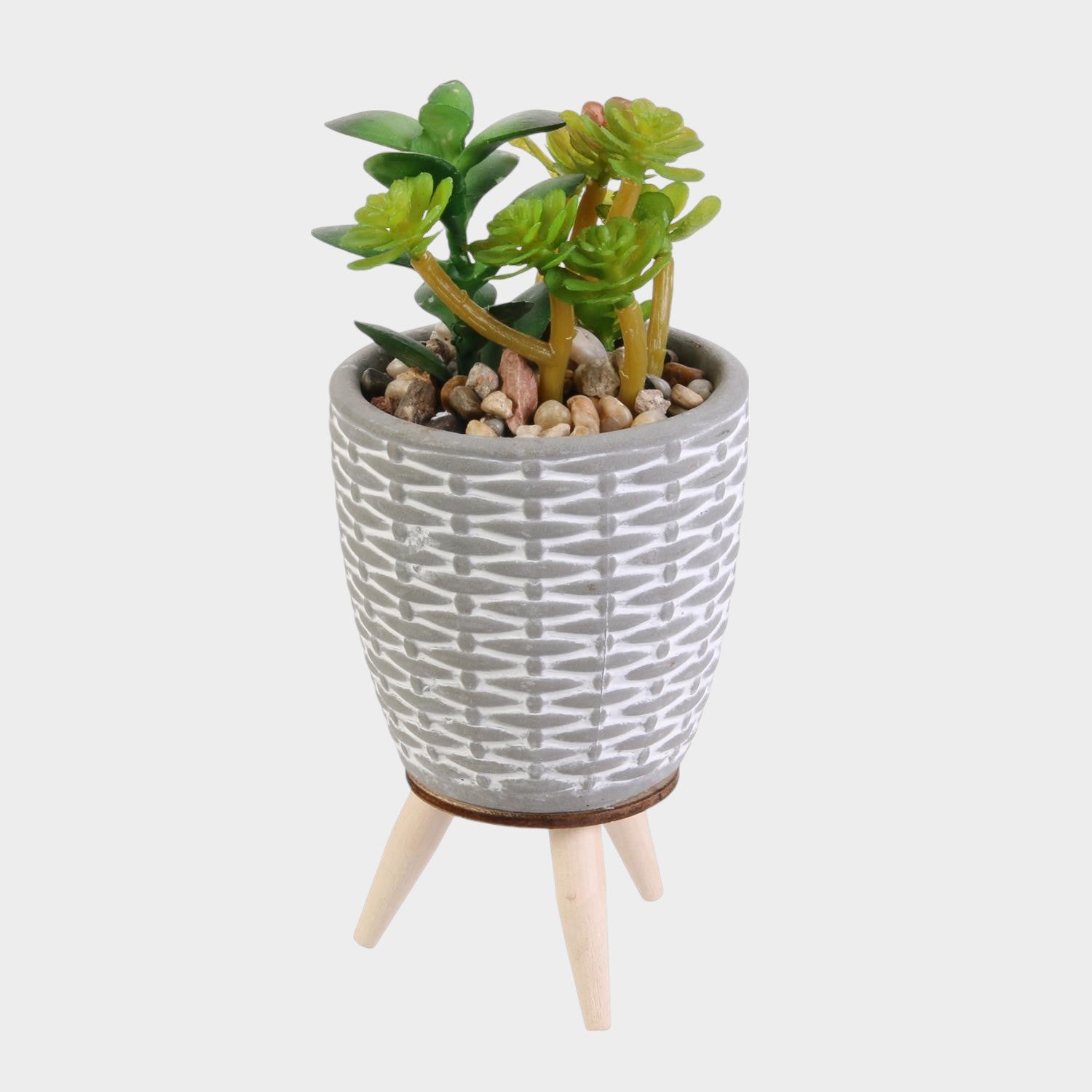 Plante artificielle pot ciment sur pied