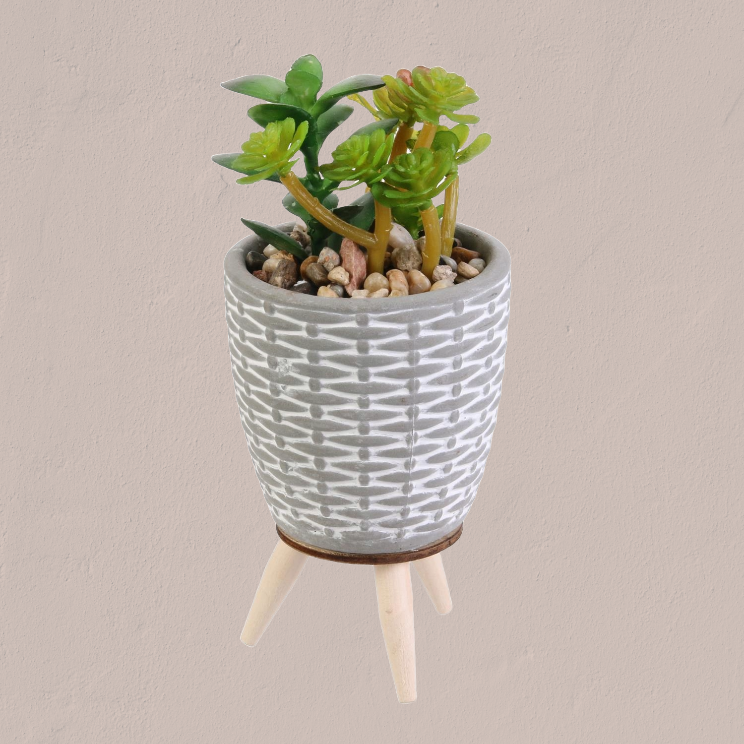 Plante artificielle pot ciment sur pied