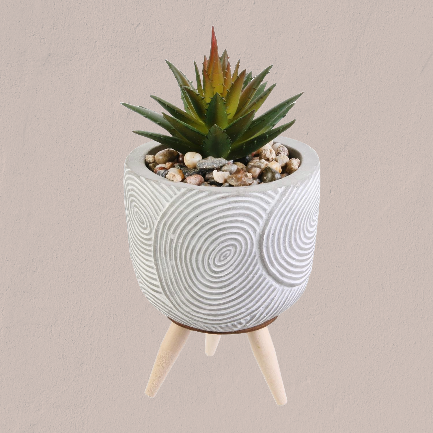 Plante artificielle pot ciment sur pied