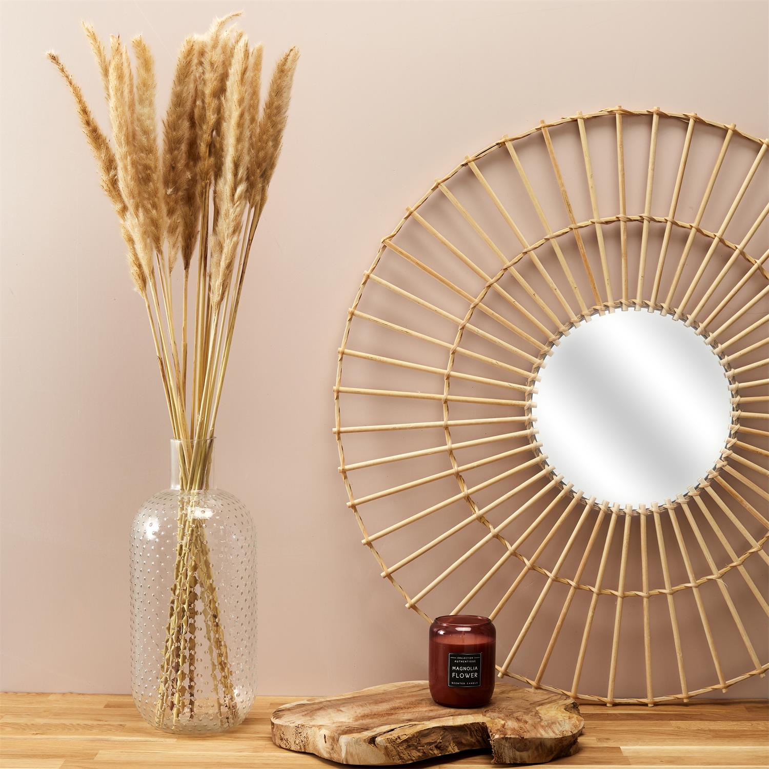 Bouquet de fleur séchée 75cm Roseau