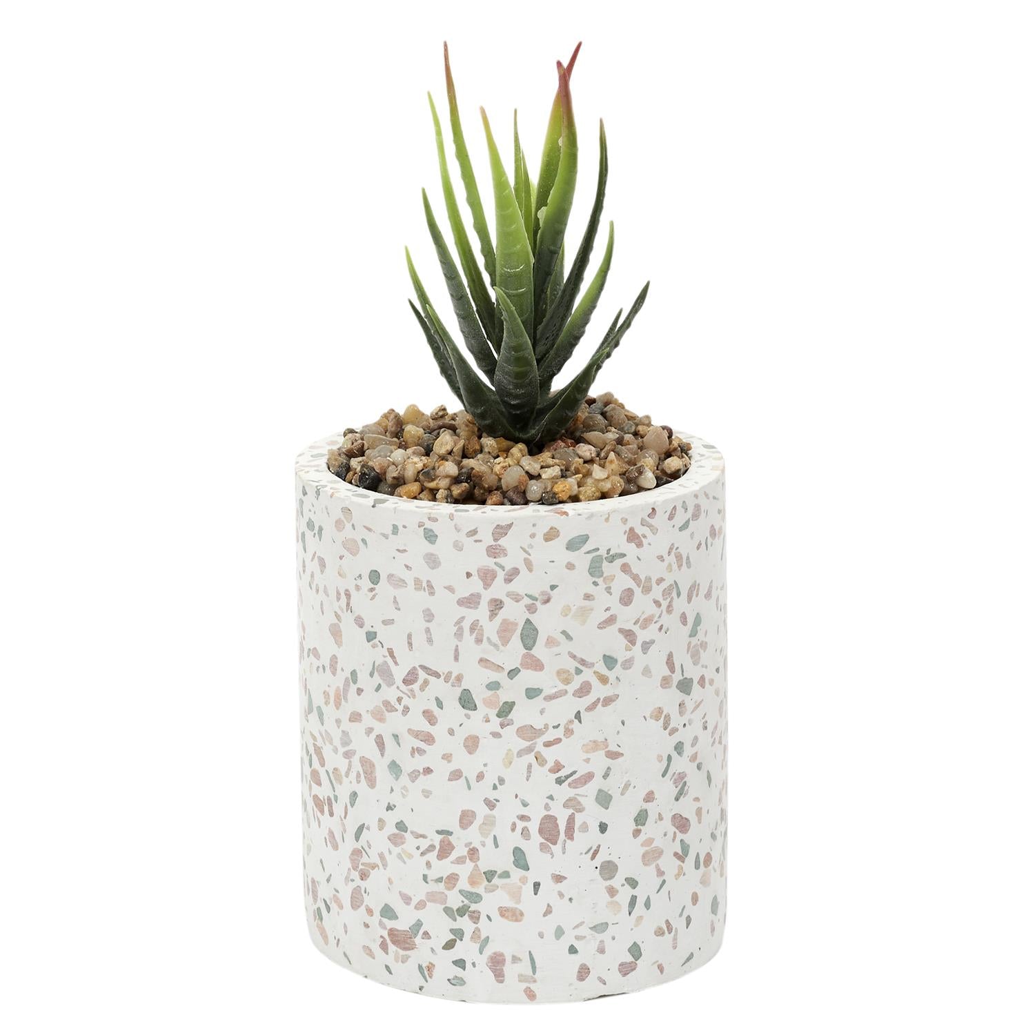 Plante artificielle pot terrazzo