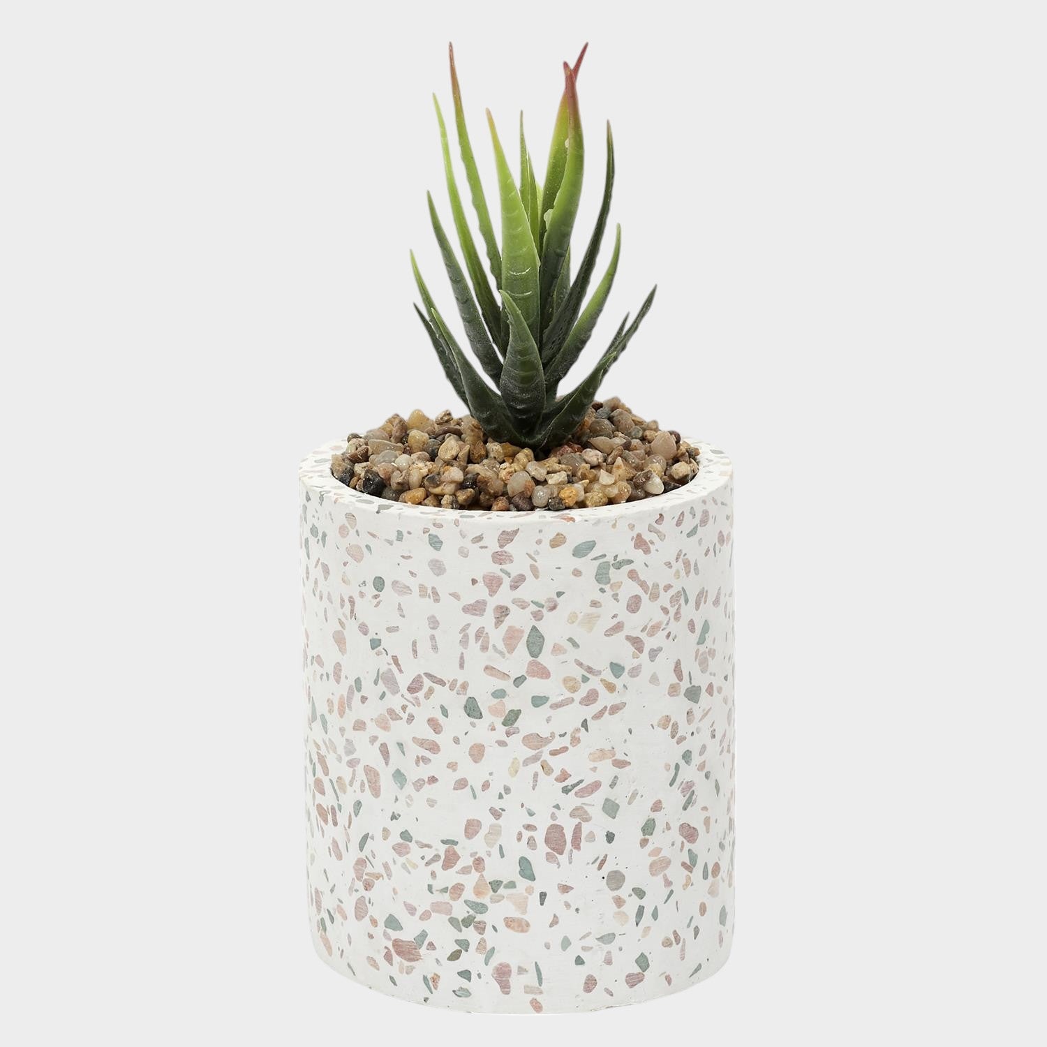 Plante artificielle pot terrazzo