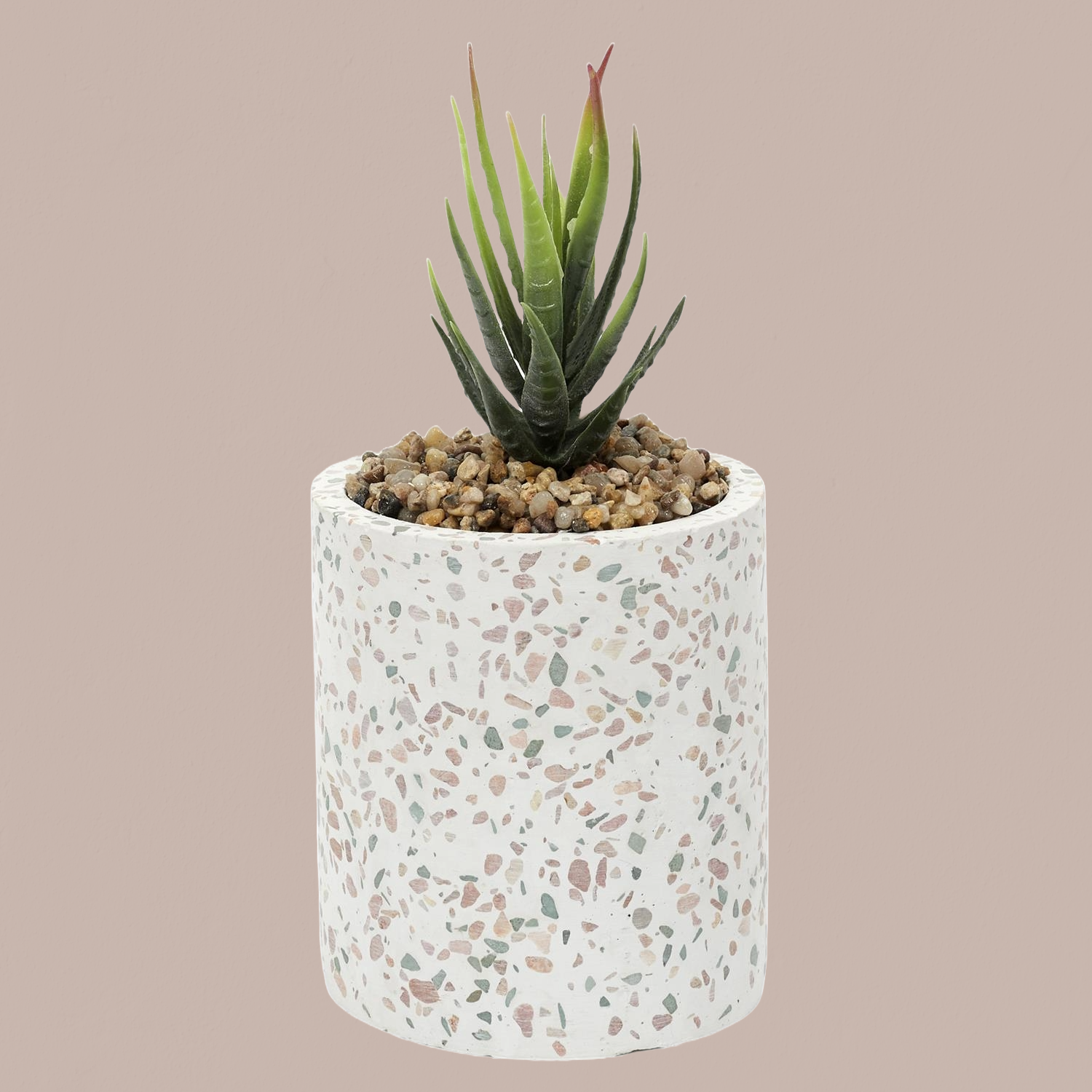 Plante artificielle pot terrazzo