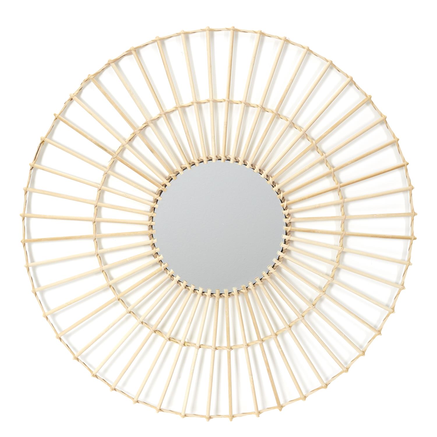 Miroir rotin rond 75cm