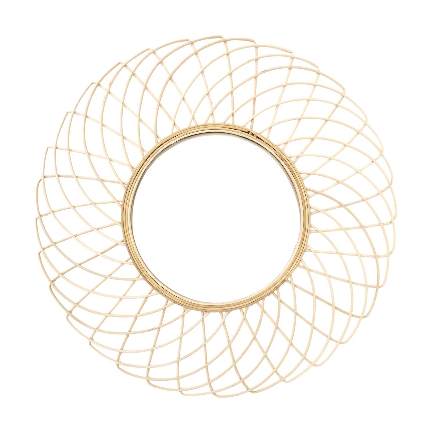 Miroir rotin rosace 90 cm