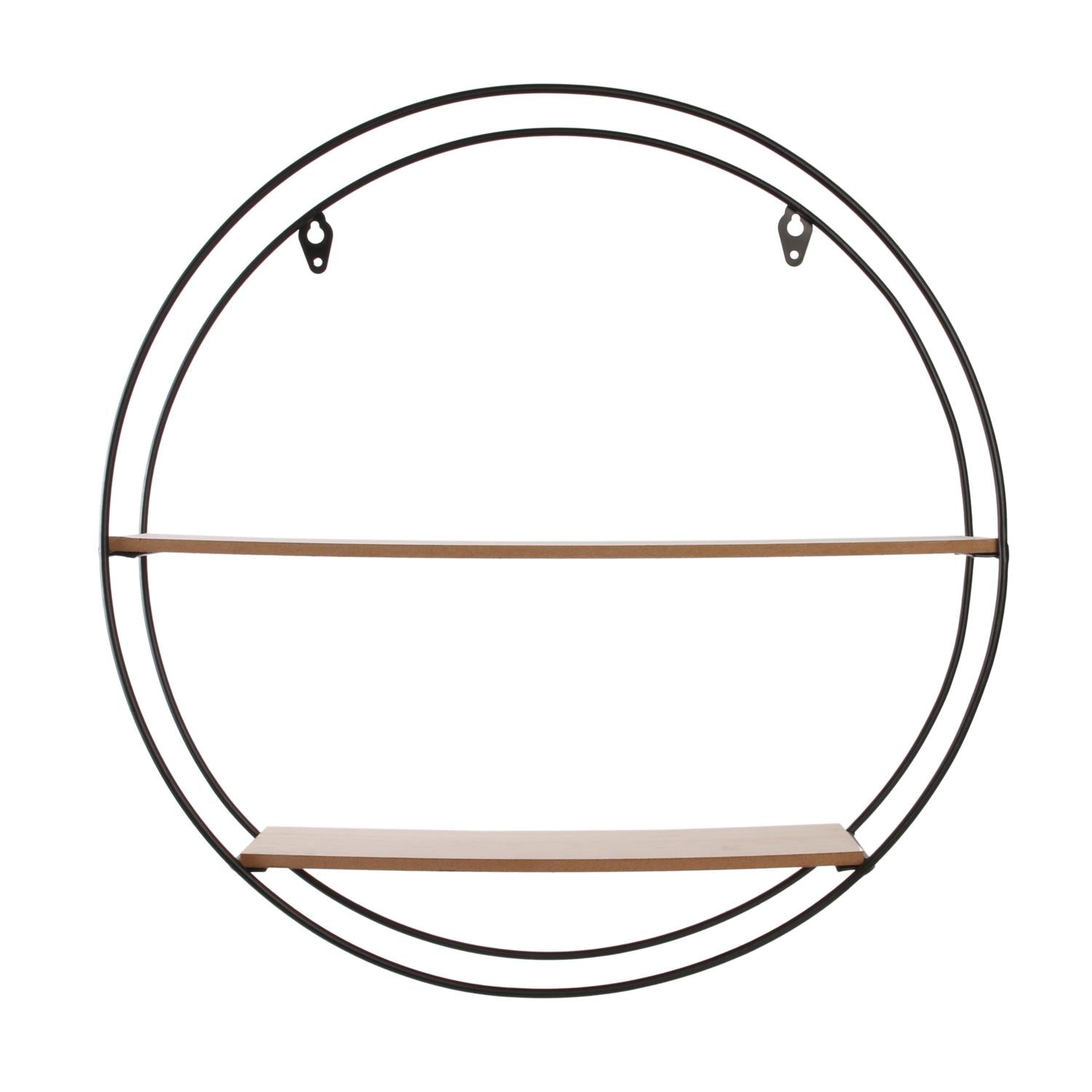 Etagère bois métal rond 40x10x40cm