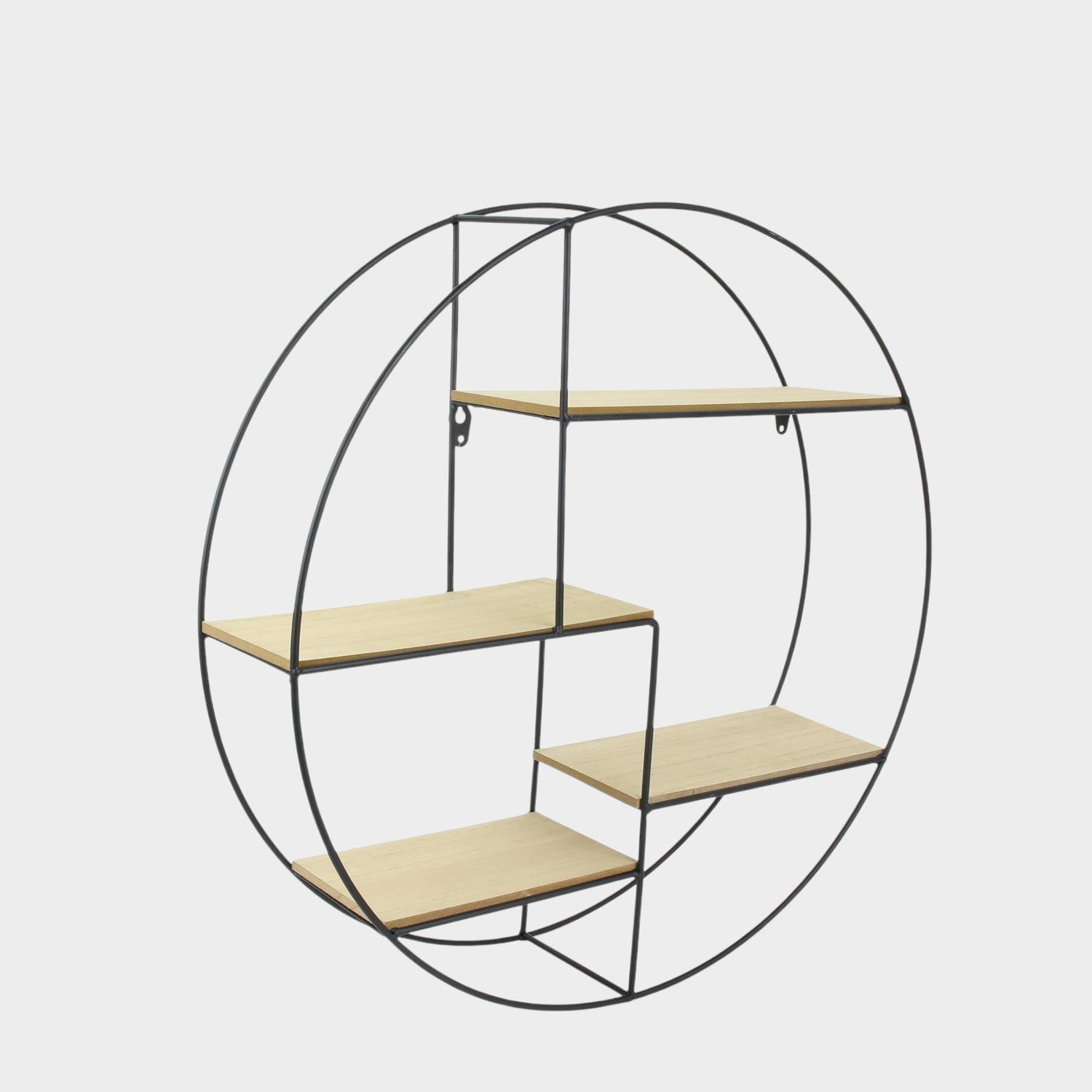 Etagère bois métal rond 50x12x50cm