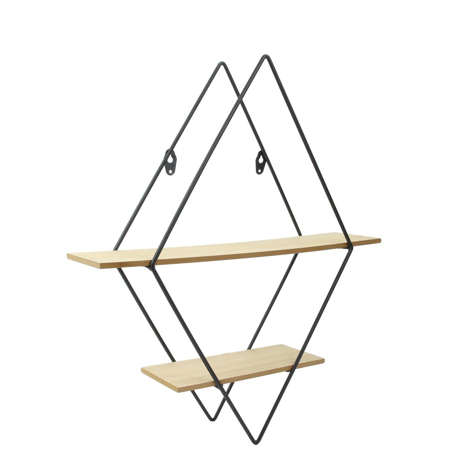 Etagère bois métal losanges 40x10x46cm