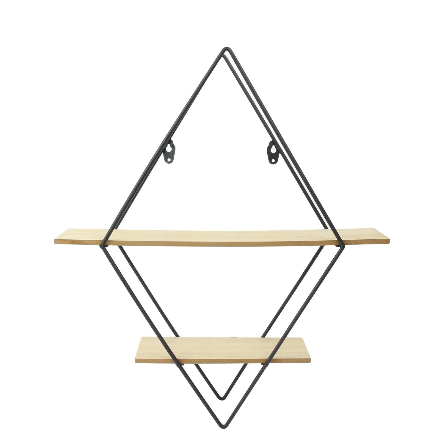 Etagère bois métal losanges 40x10x46cm