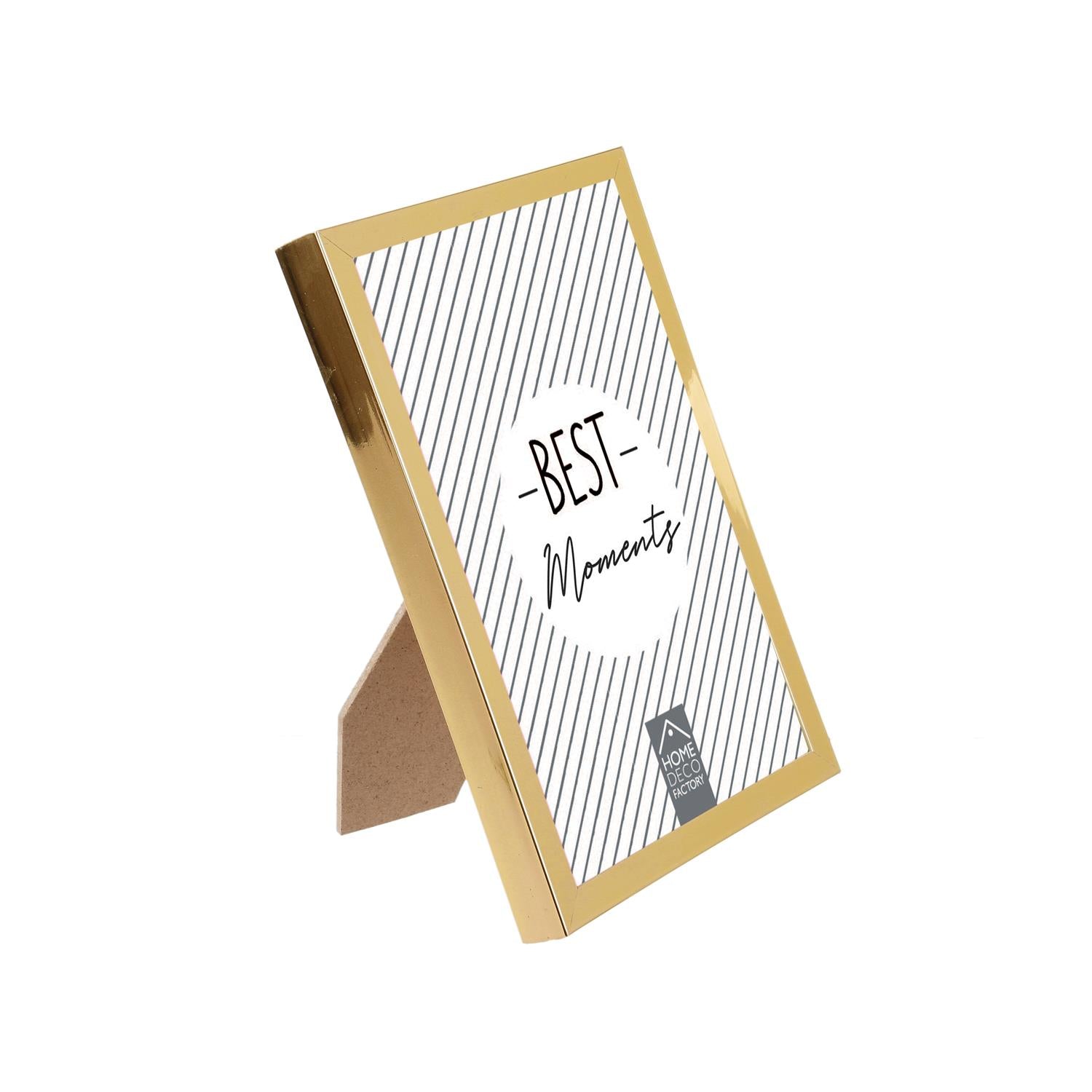 Cadre photo doré à poser, format 10x15 cm, idéal pour décorer la maison ou le bureau avec élégance.