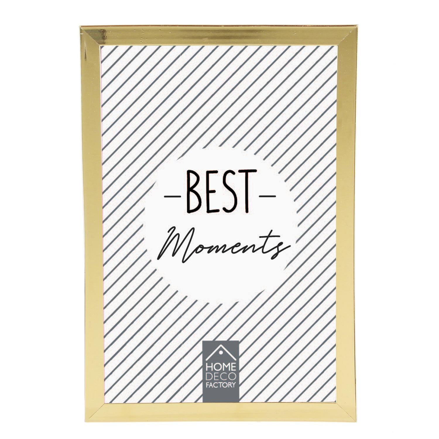 Cadre photo doré à poser, format 10x15 cm, idéal pour décorer la maison ou le bureau avec élégance.