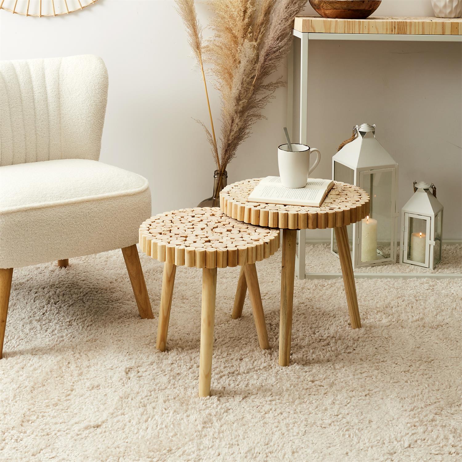 Table gigogne rondin x2