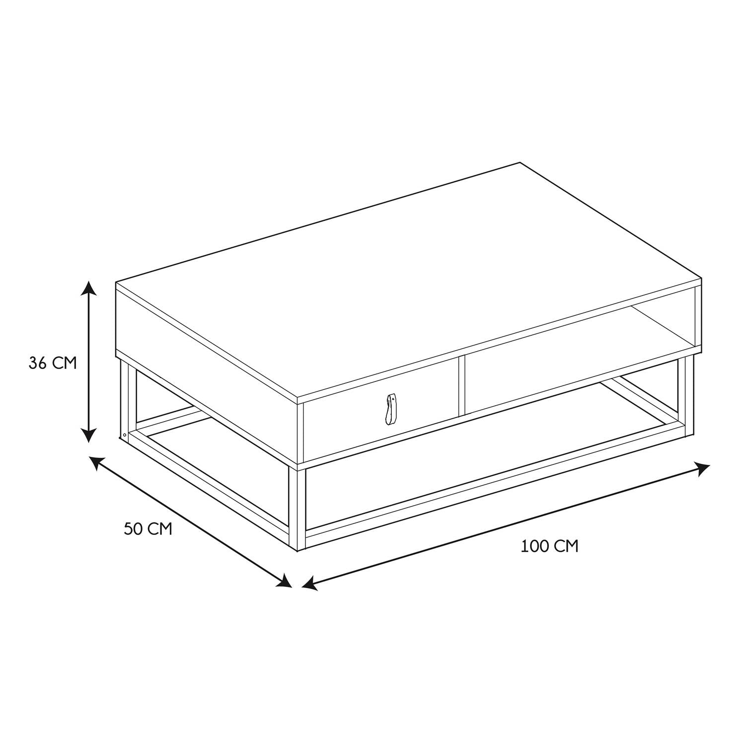 Table basse bois et métal Abbott