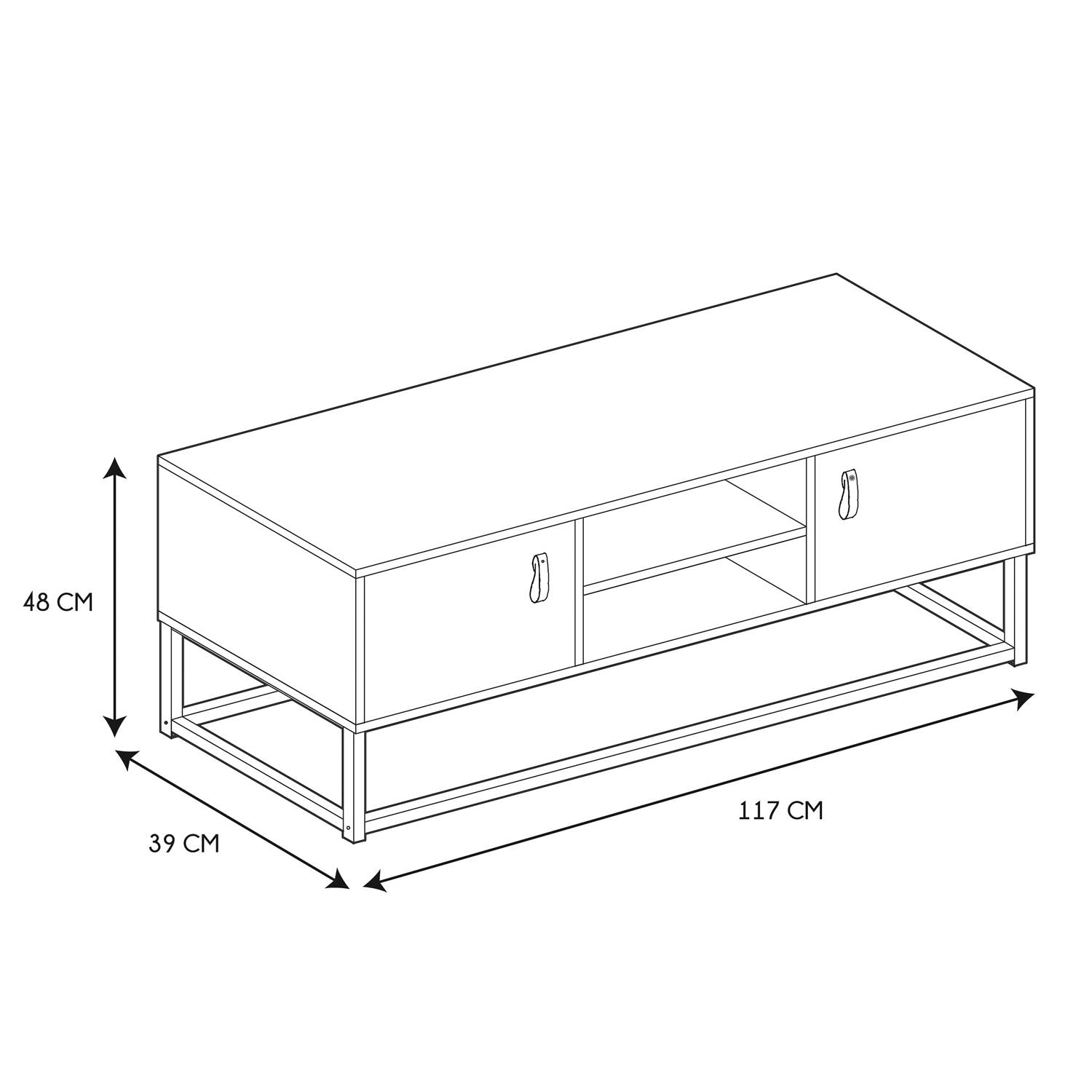 Meuble tv bois et métal Abbott