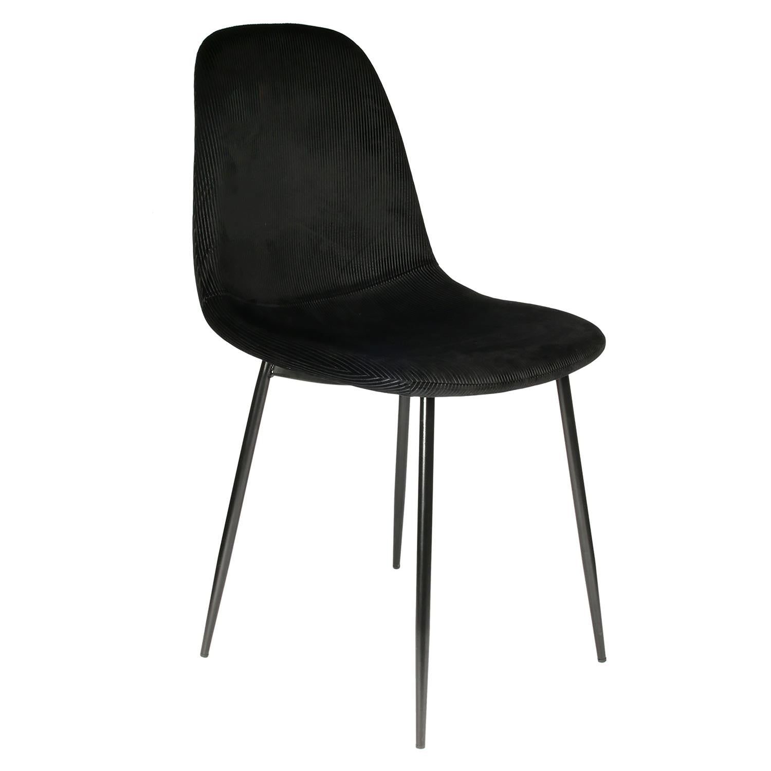 Chaise velours côtelé Giulia noir