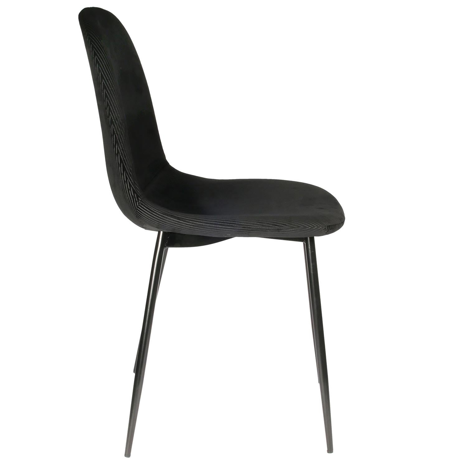 Chaise velours côtelé Giulia noir