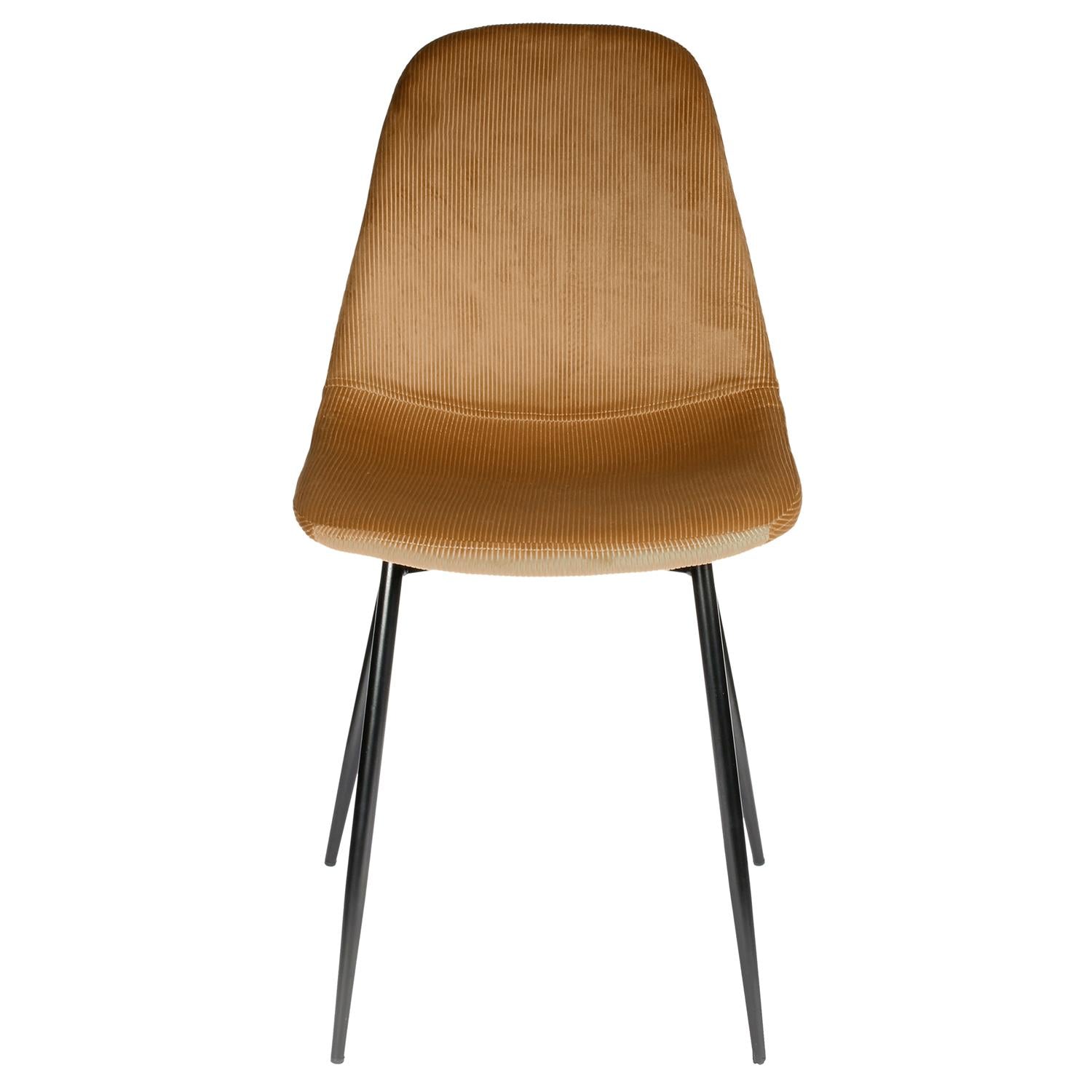 Chaise velours côtelé Giulia jaune moutarde