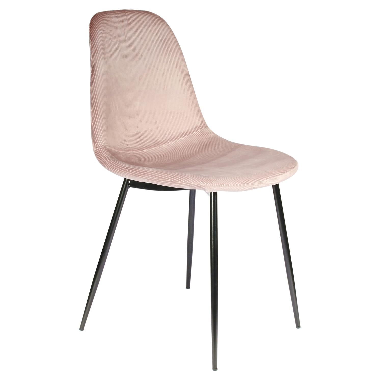 Chaise velours côtelé Giulia rose