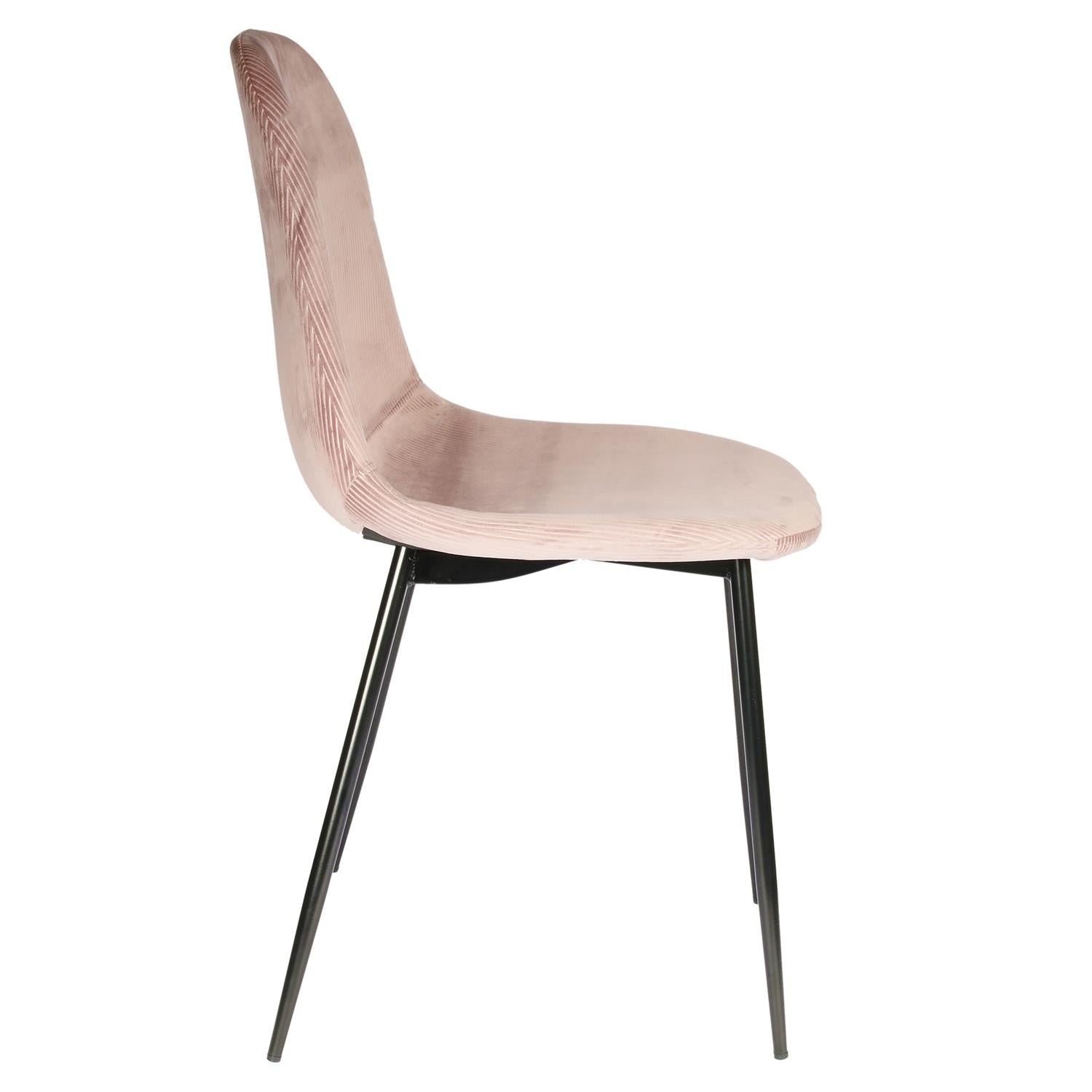 Chaise velours côtelé Giulia rose