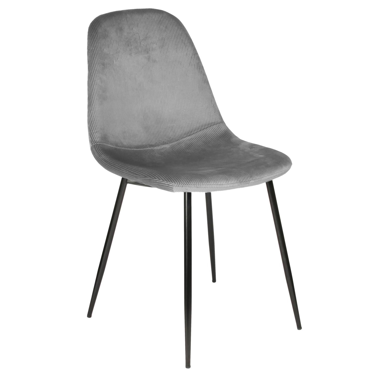Chaise velours côtelé Giulia gris