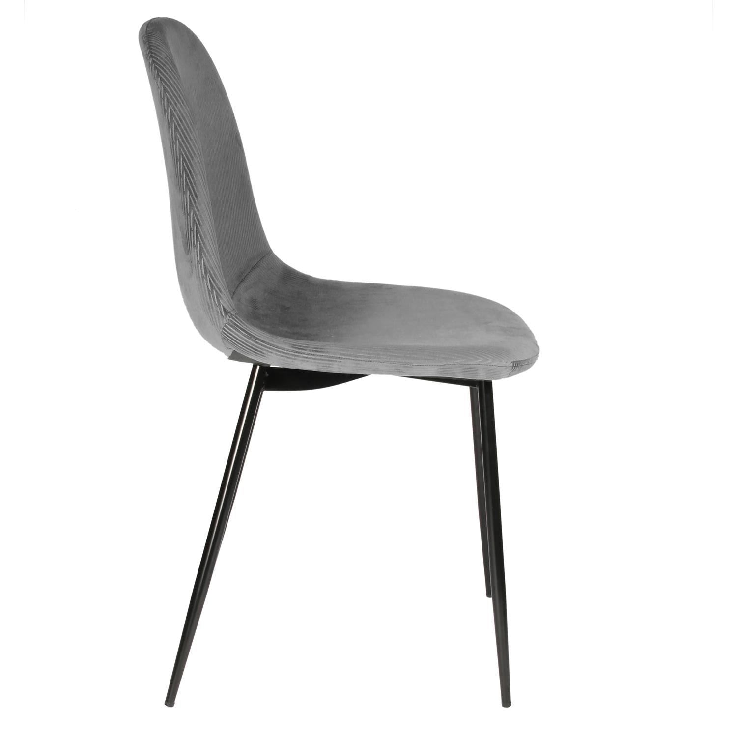 Chaise velours côtelé Giulia gris